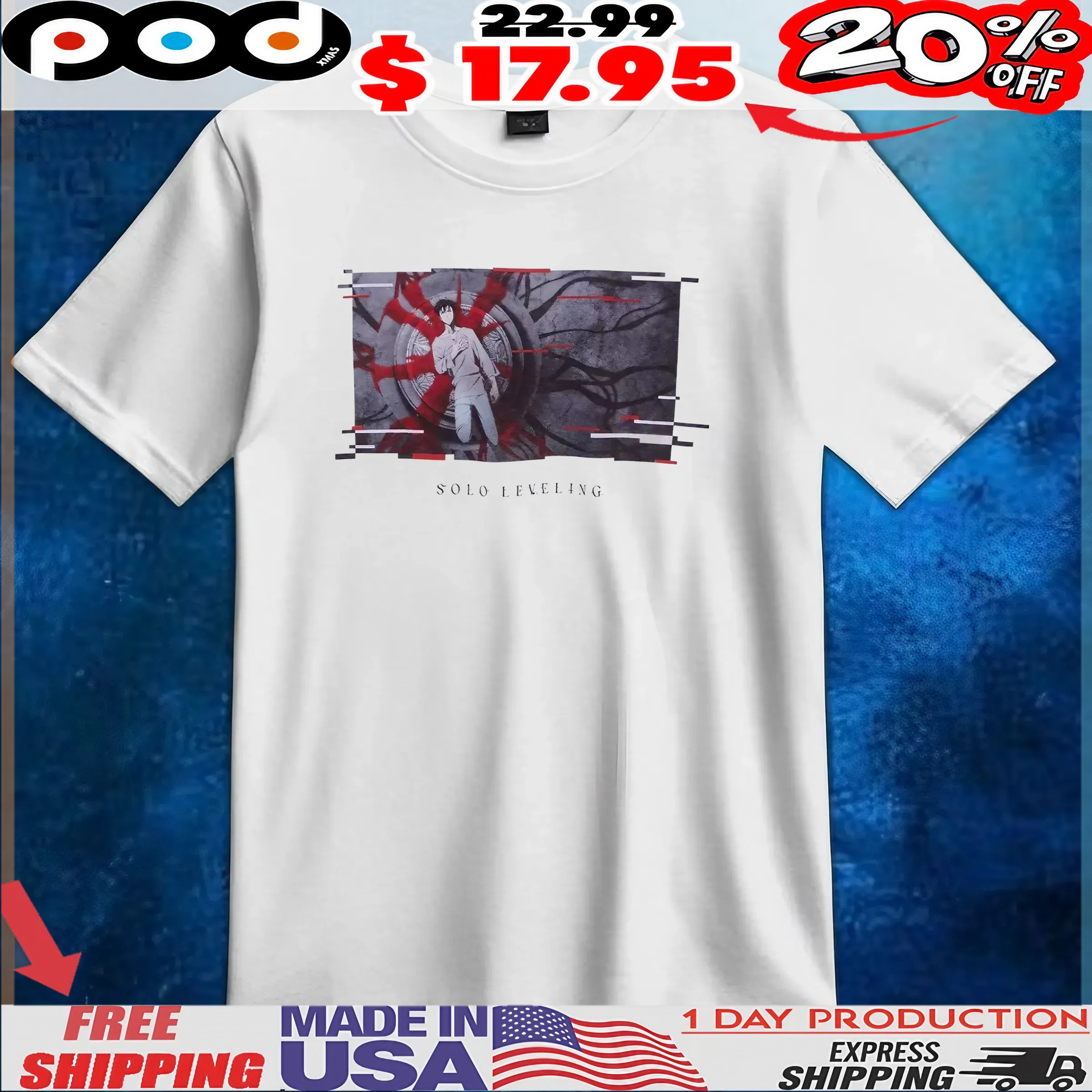 Solo Leveling Jinwoo Glitch Panel T Shirt