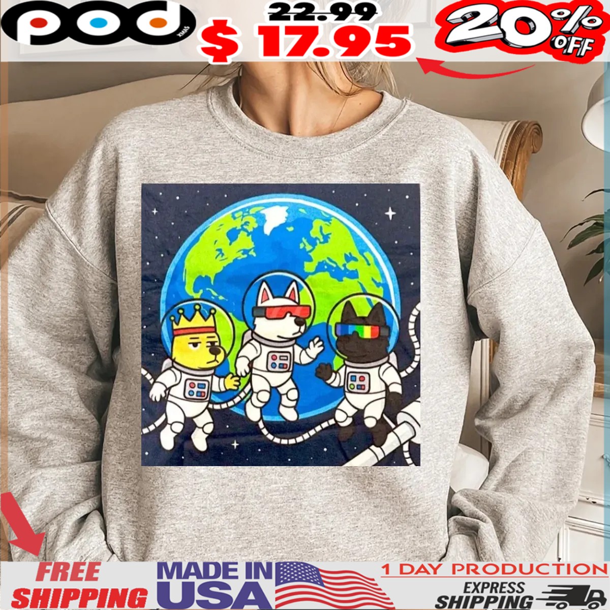 Space Team Three Dogs Shirt