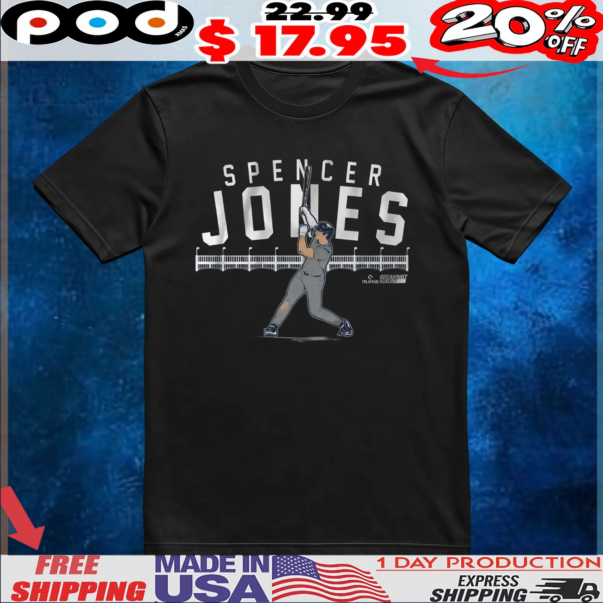 Spencer Jones Slugger Swing Pose T Shirt