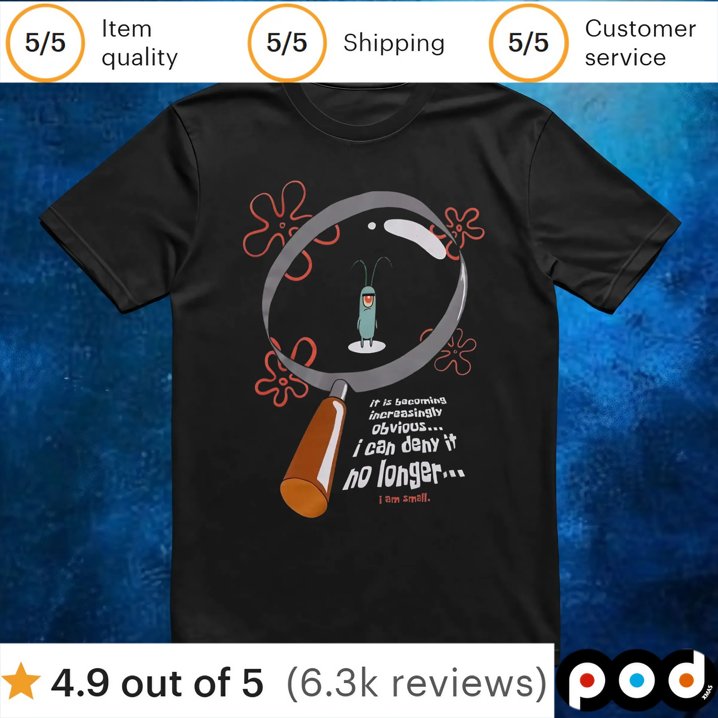 SpongeBob SquarePants Plankton Magnifying Glass T Shirt