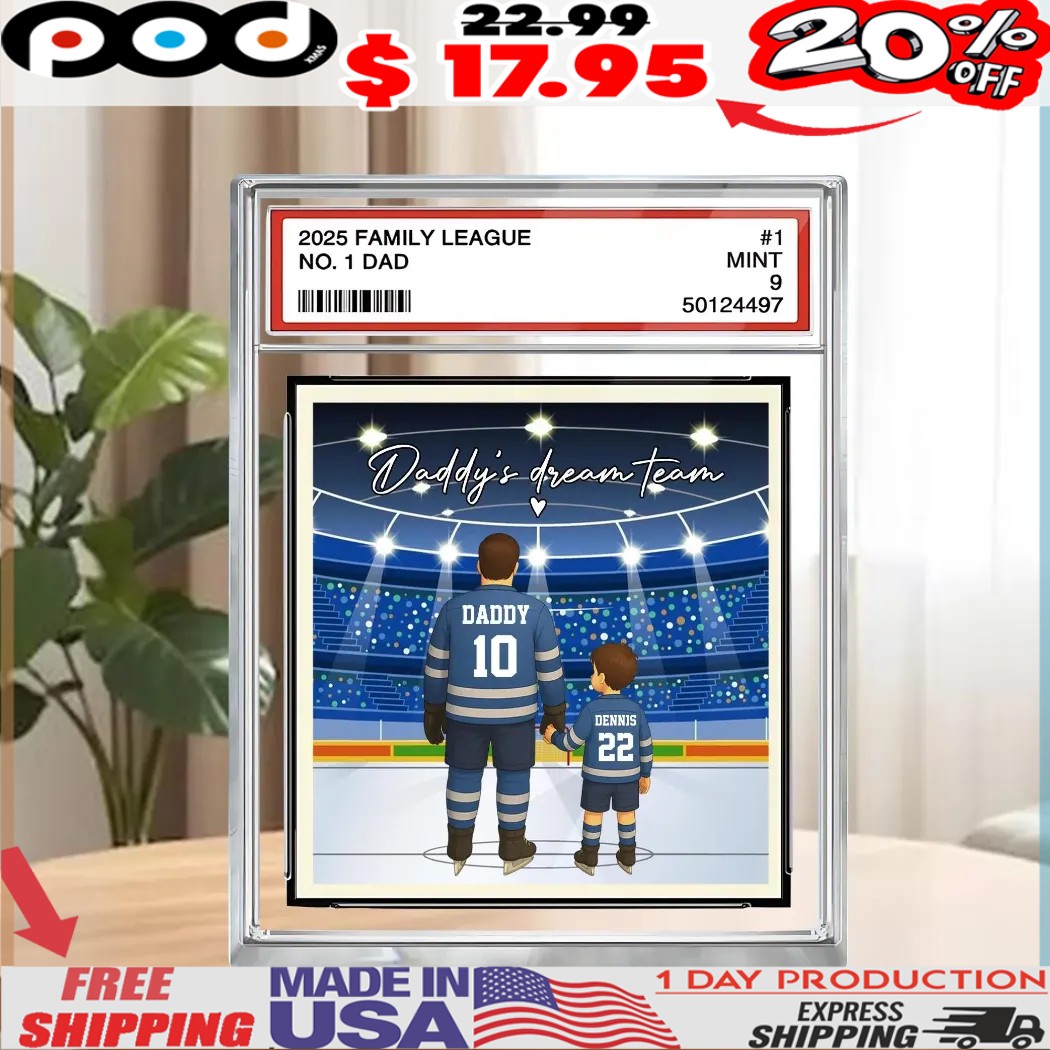 Sport Dad Keepsake Hockey No 1 Dad Personalized Trading Card Father's Day Gift Acrylic Block Plaque
