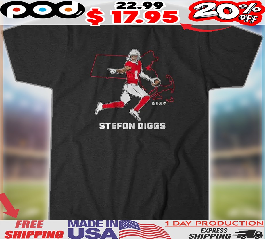 Stefon Diggs New England Patriots State Star Map Shirt
