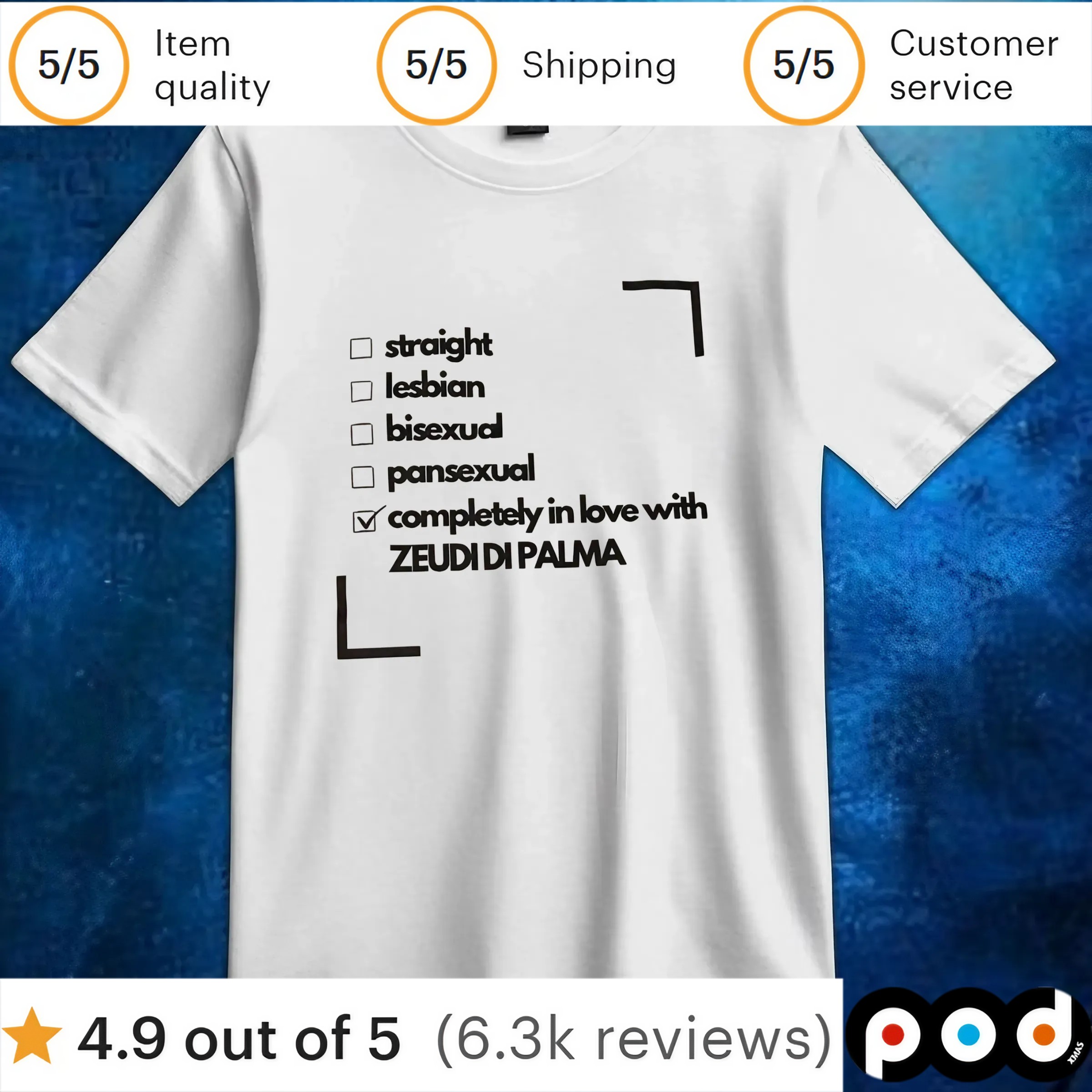 Straight Lesbian Bisexual Pansexual Completely In Love With Zeudi Di Palma T Shirt
