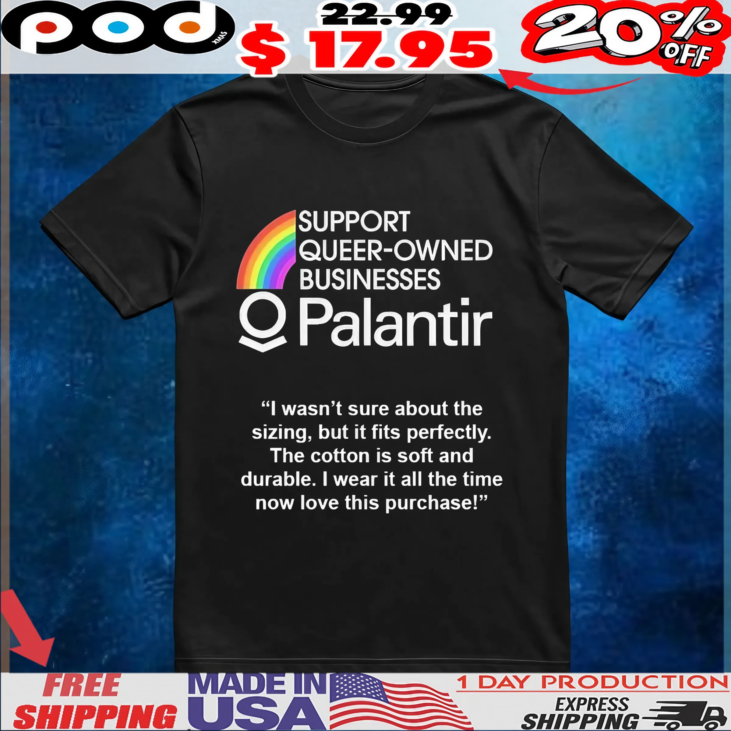 Support Queer-owned Businesses Palantir I Wasn't Sure About The Sizing, But It Fits Perfectly The Cotton Is Soft And Durable I Wear It All The Time Now Love This Purchase T Shirt