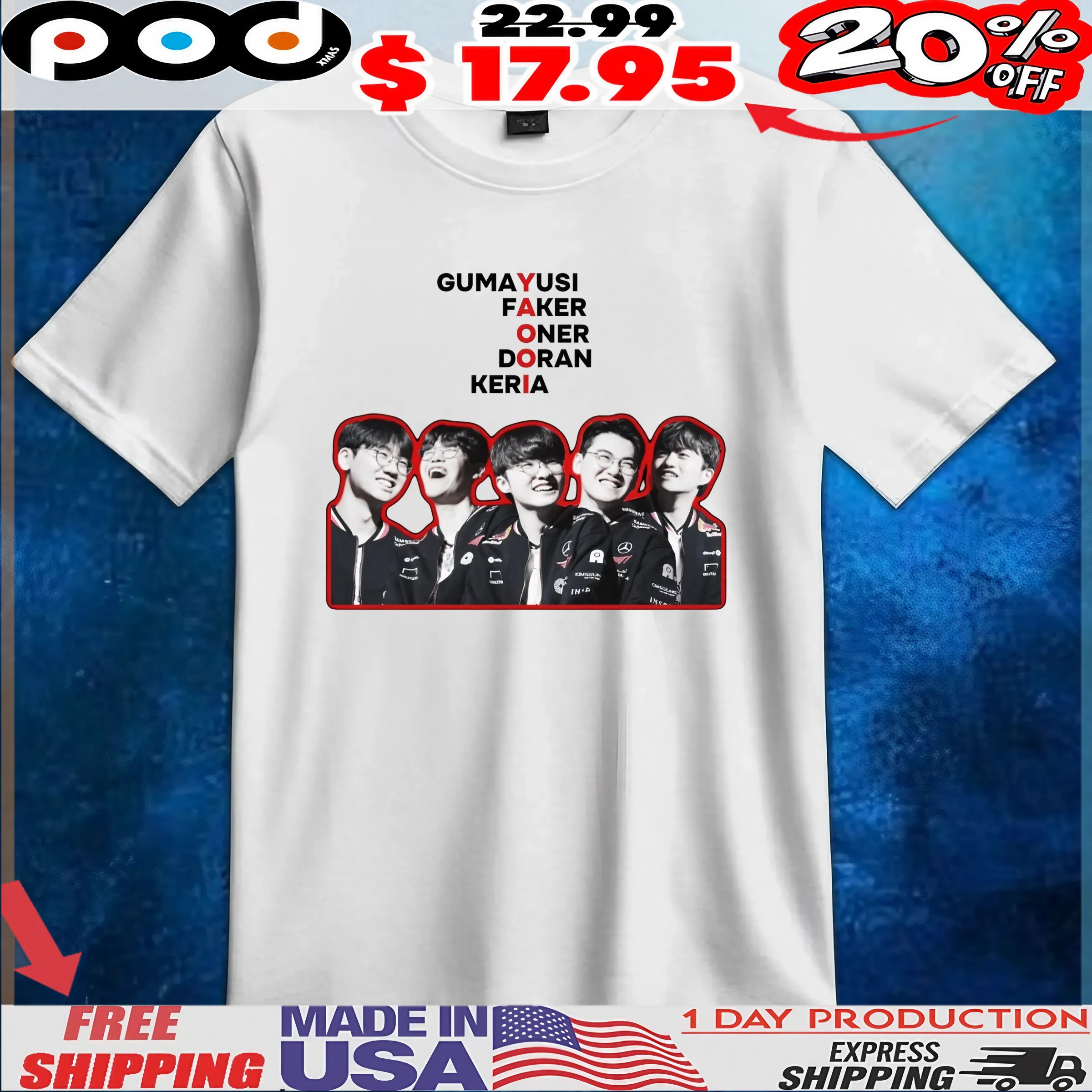 T1 Gumayusi Faker Oner Doran Keria T Shirt