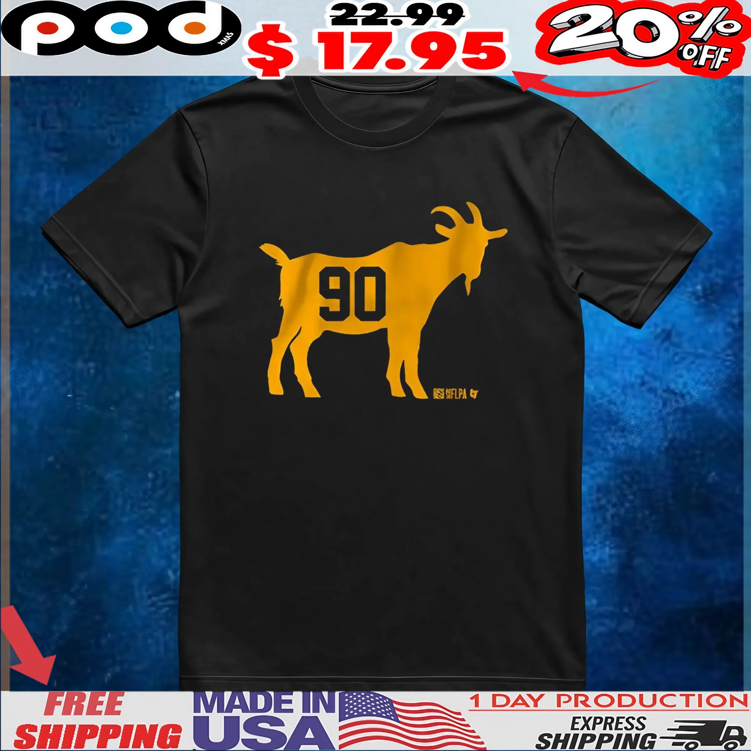 TJ Watt GOAT 90 T Shirt 6 TJ Watt GOAT 90 T Shirt