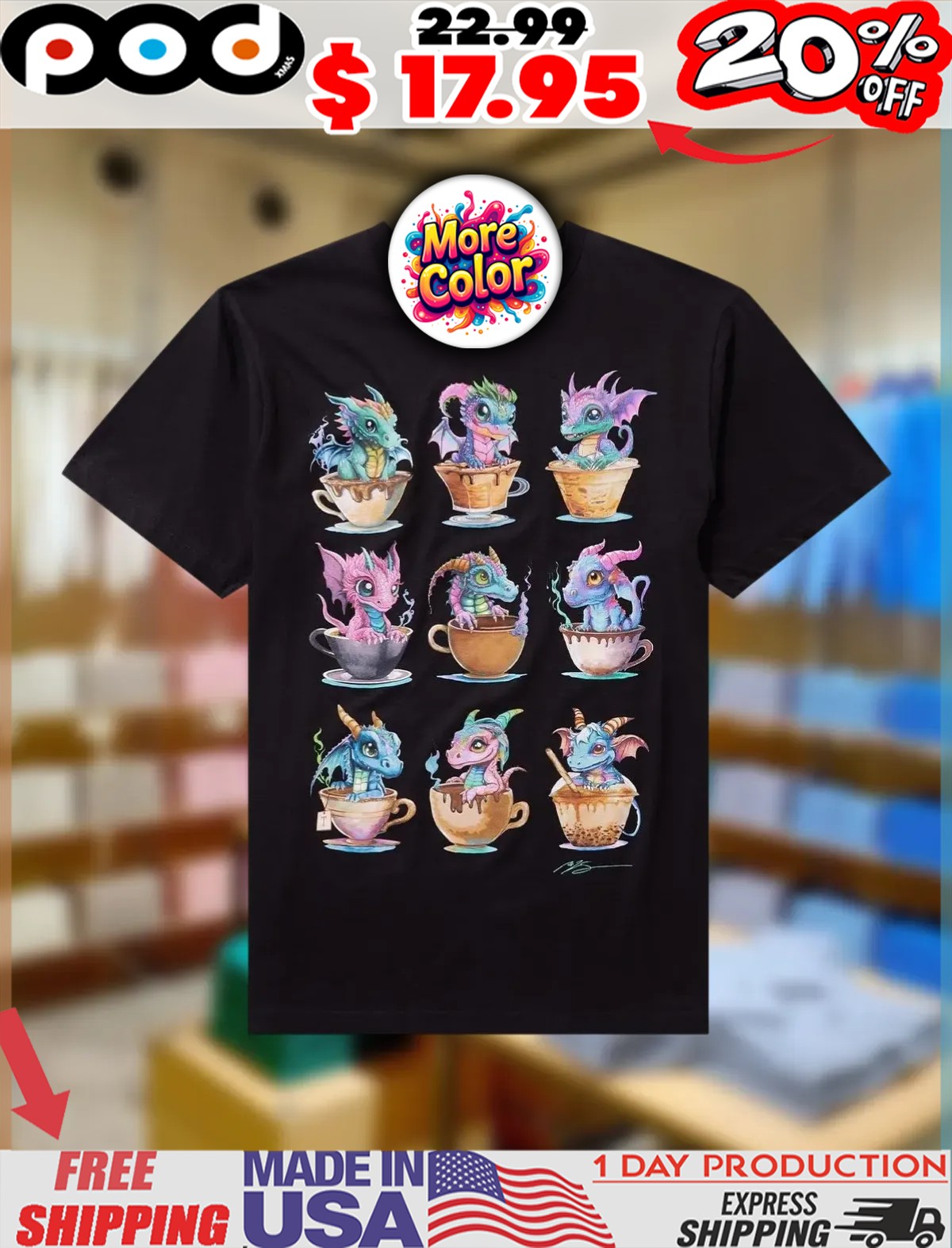 Teacup Dragons Girls Illustrations Shirt