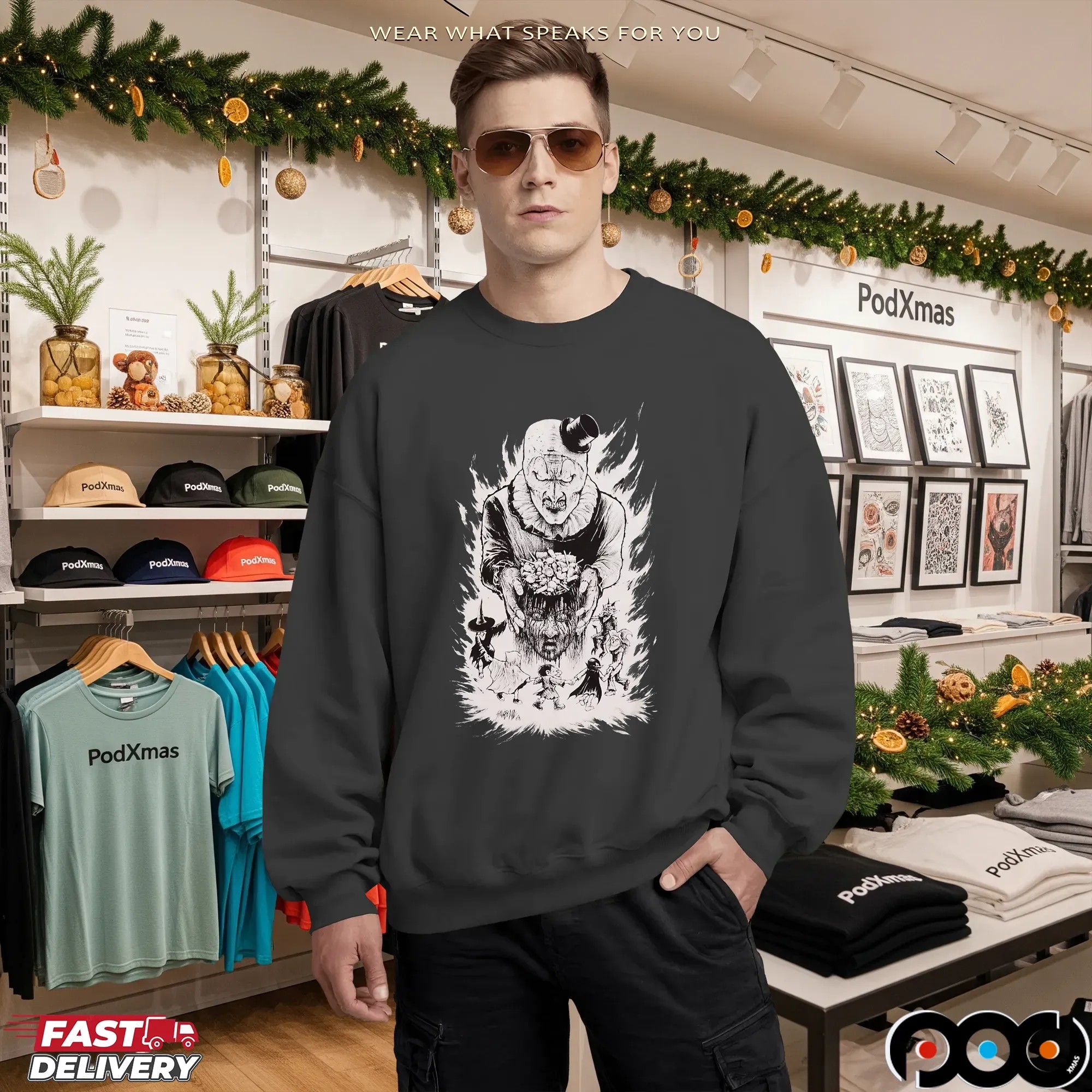 Terrifier Art The Clown Candy Head T-Shirt 10 Terrifier Art The Clown Candy Head T-Shirt