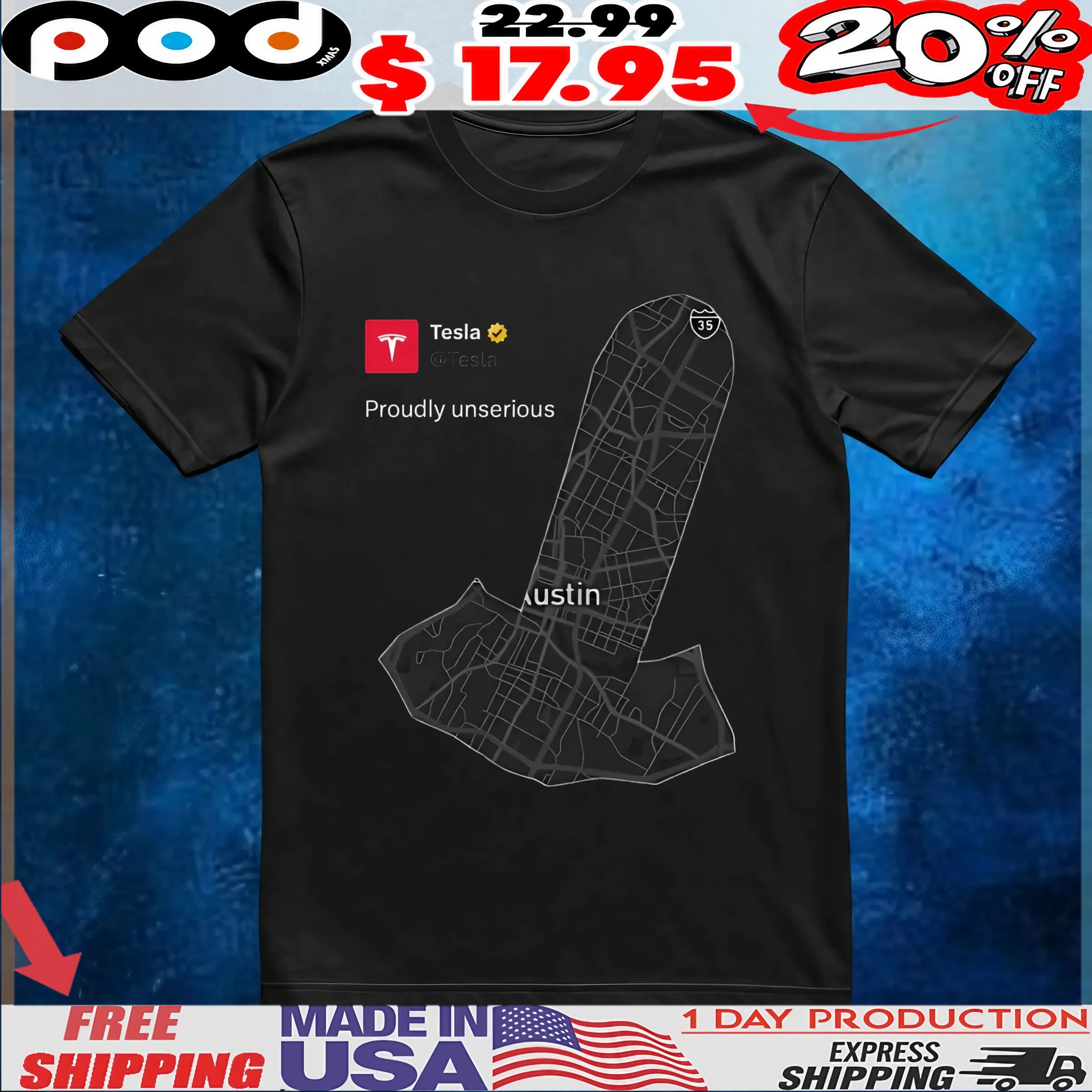 Tesla Proudly Unserious Joke Status T Shirt 6 Tesla Proudly Unserious Joke Status T Shirt