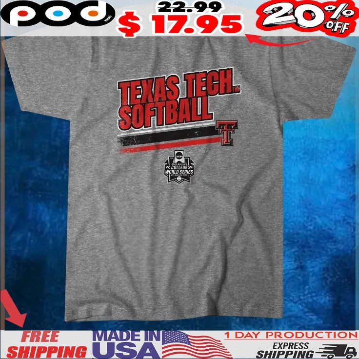Texas Tech Softball Women's College World Series Stripe T Shirt