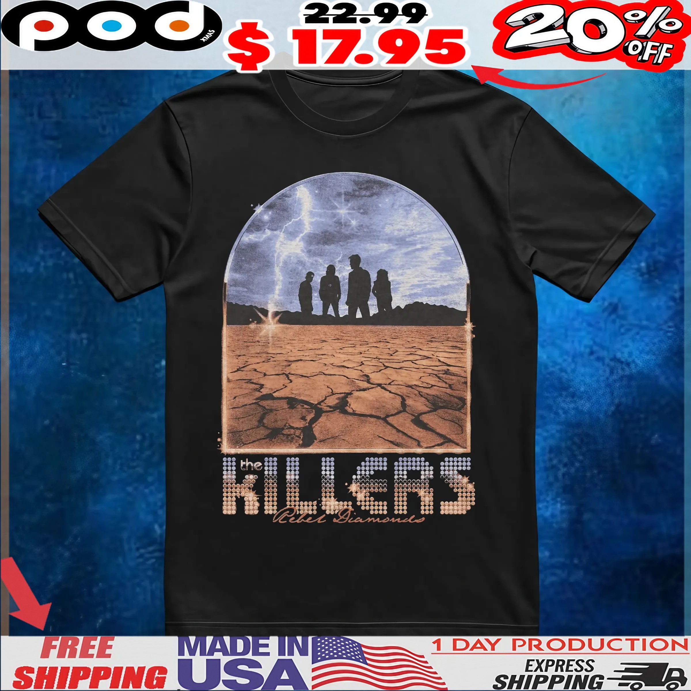 The KILLERS Rebel Diamonds T Shirt 6 The KILLERS Rebel Diamonds T Shirt
