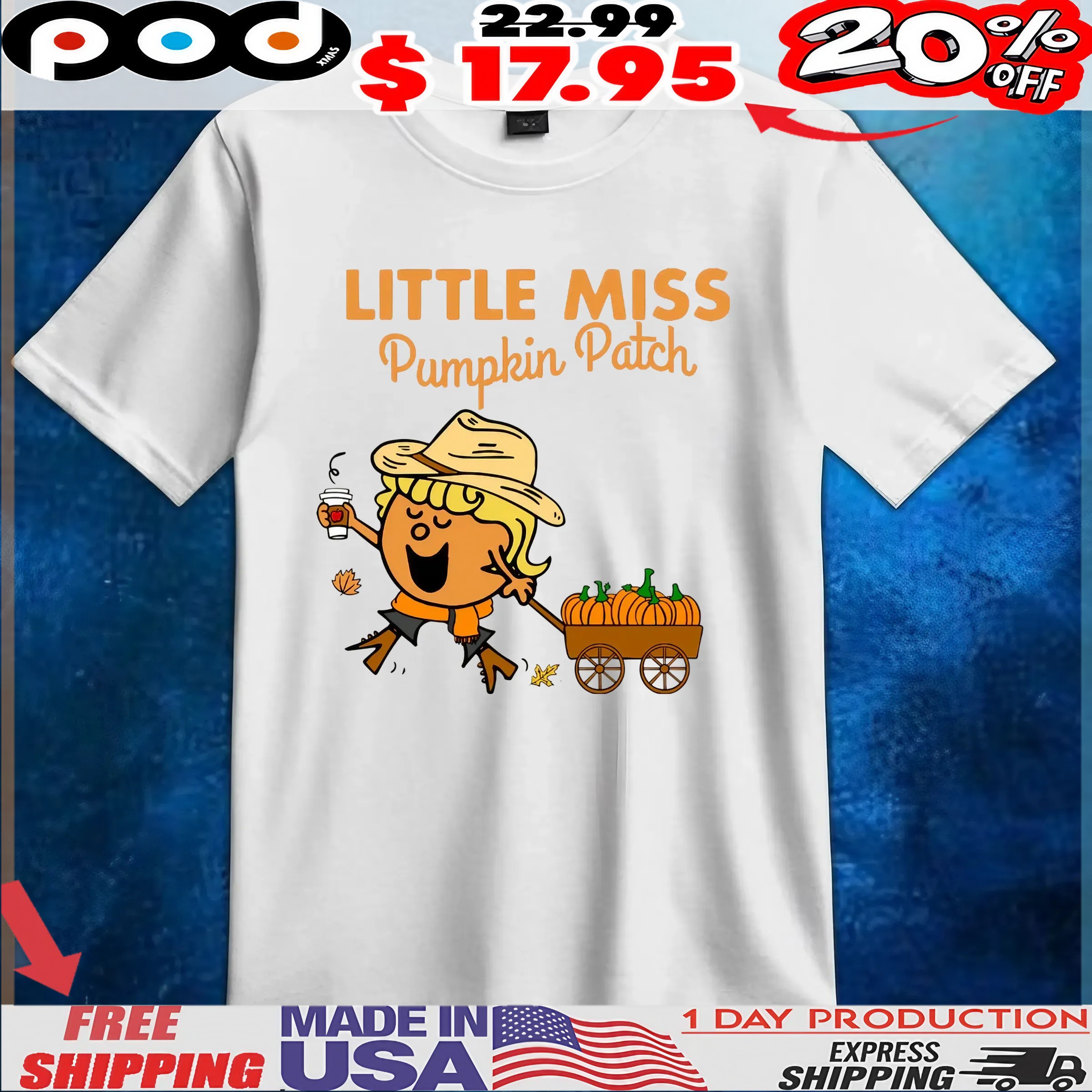 The Little Miss Pumpkin Patch Halloween T Shirt