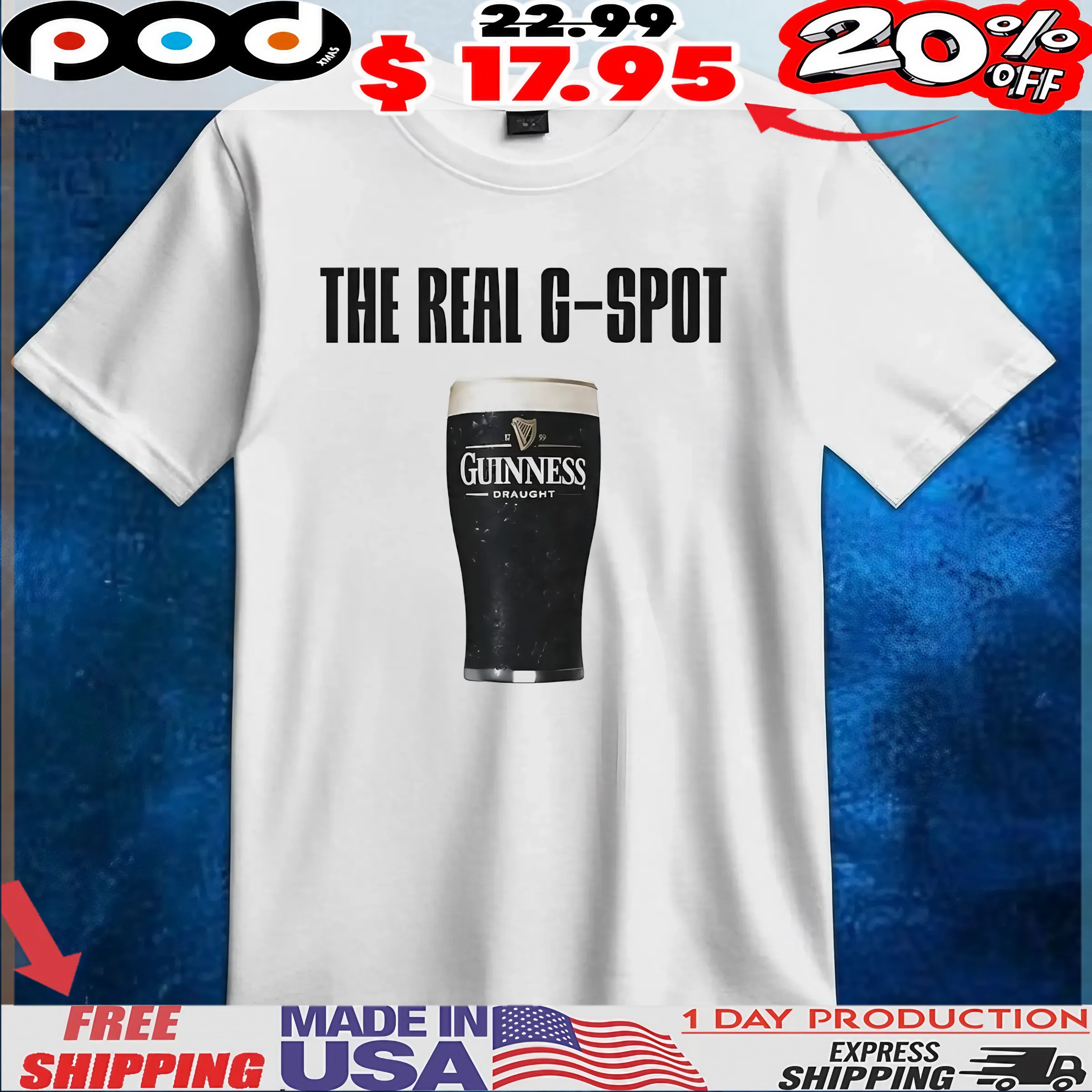The Real G Spot Guinness Draught Beer T Shirt