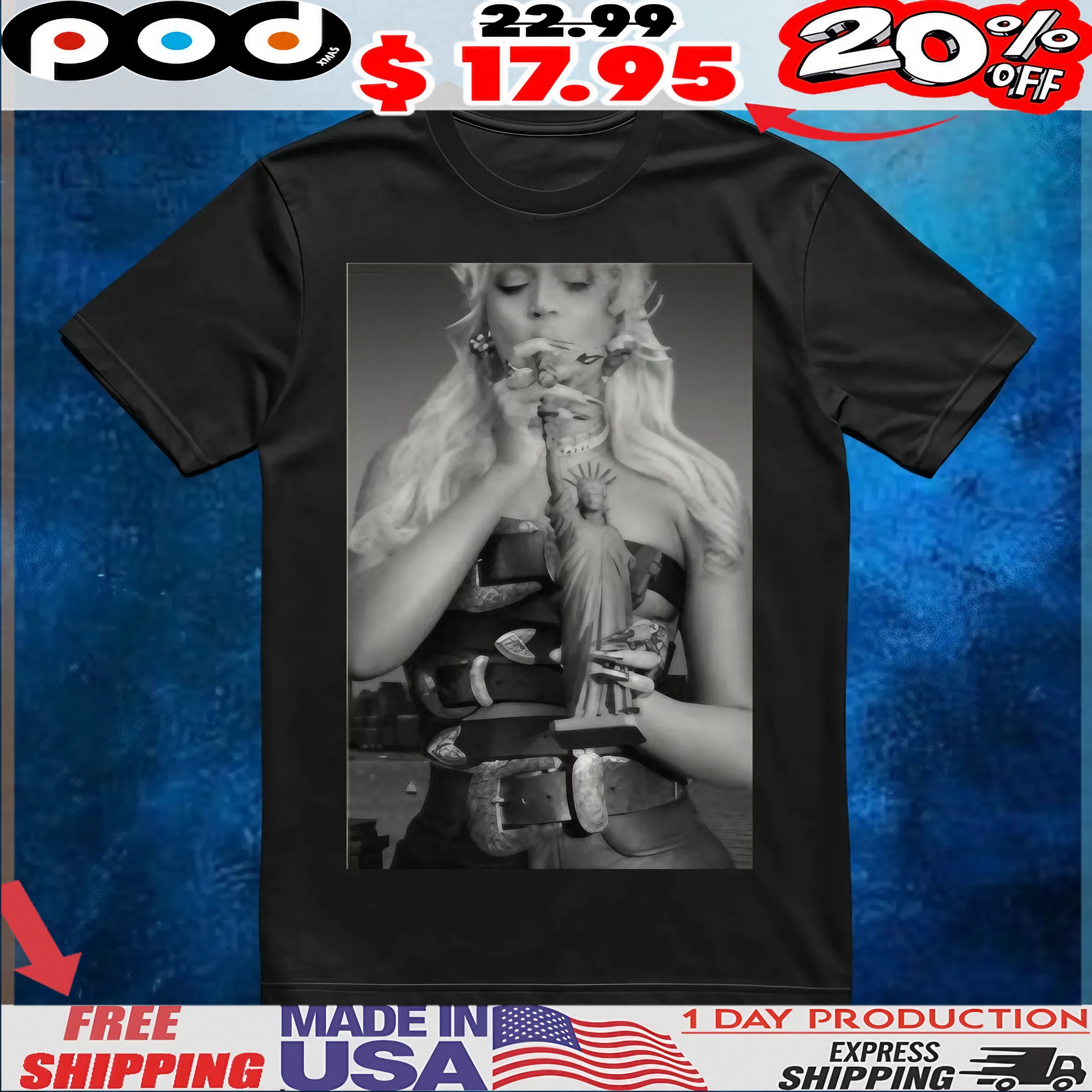 The exclusive New York stylish with the Statue of Liberty T Shirt