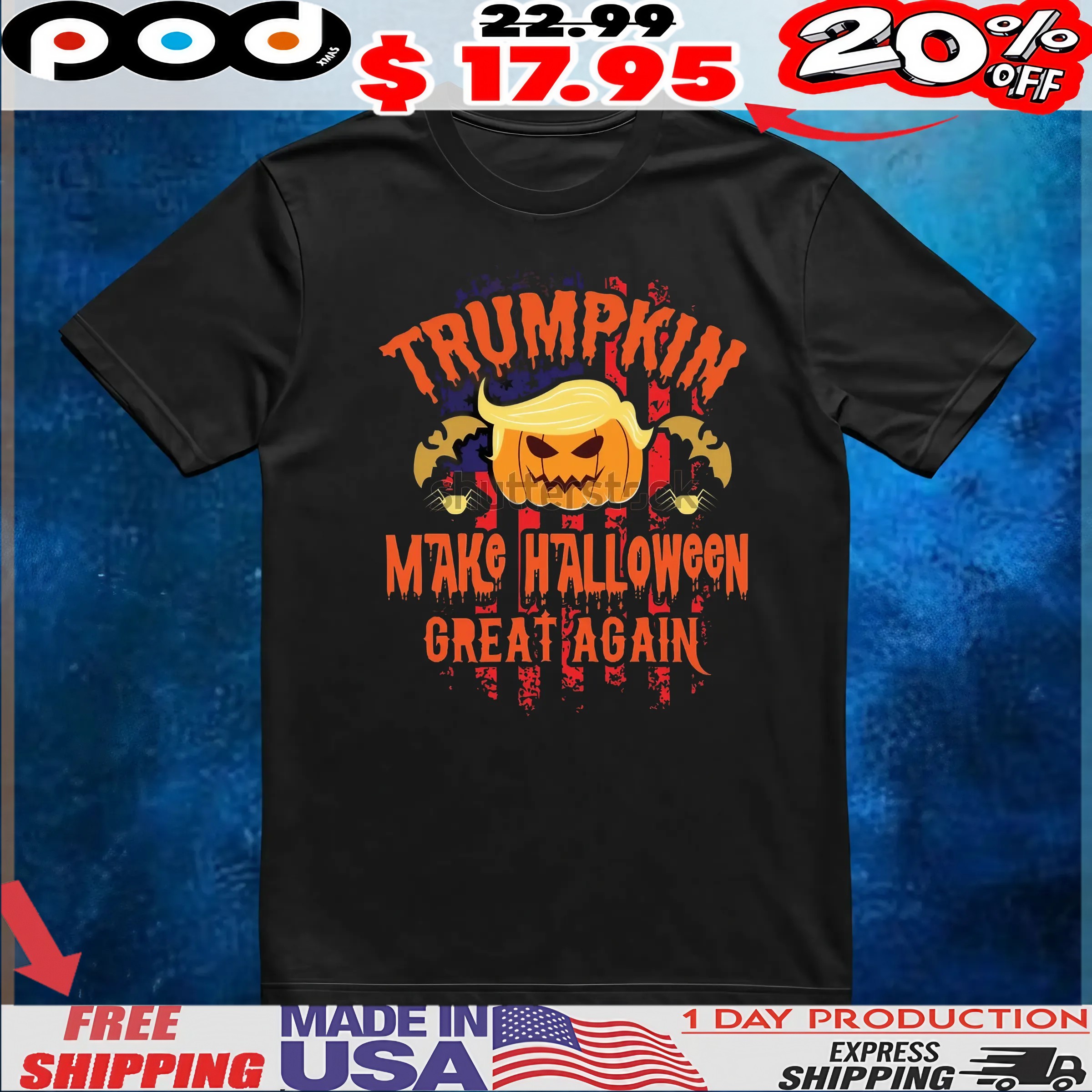 Trumpkin Make Halloween Great Again Flag 2025 T Shirt