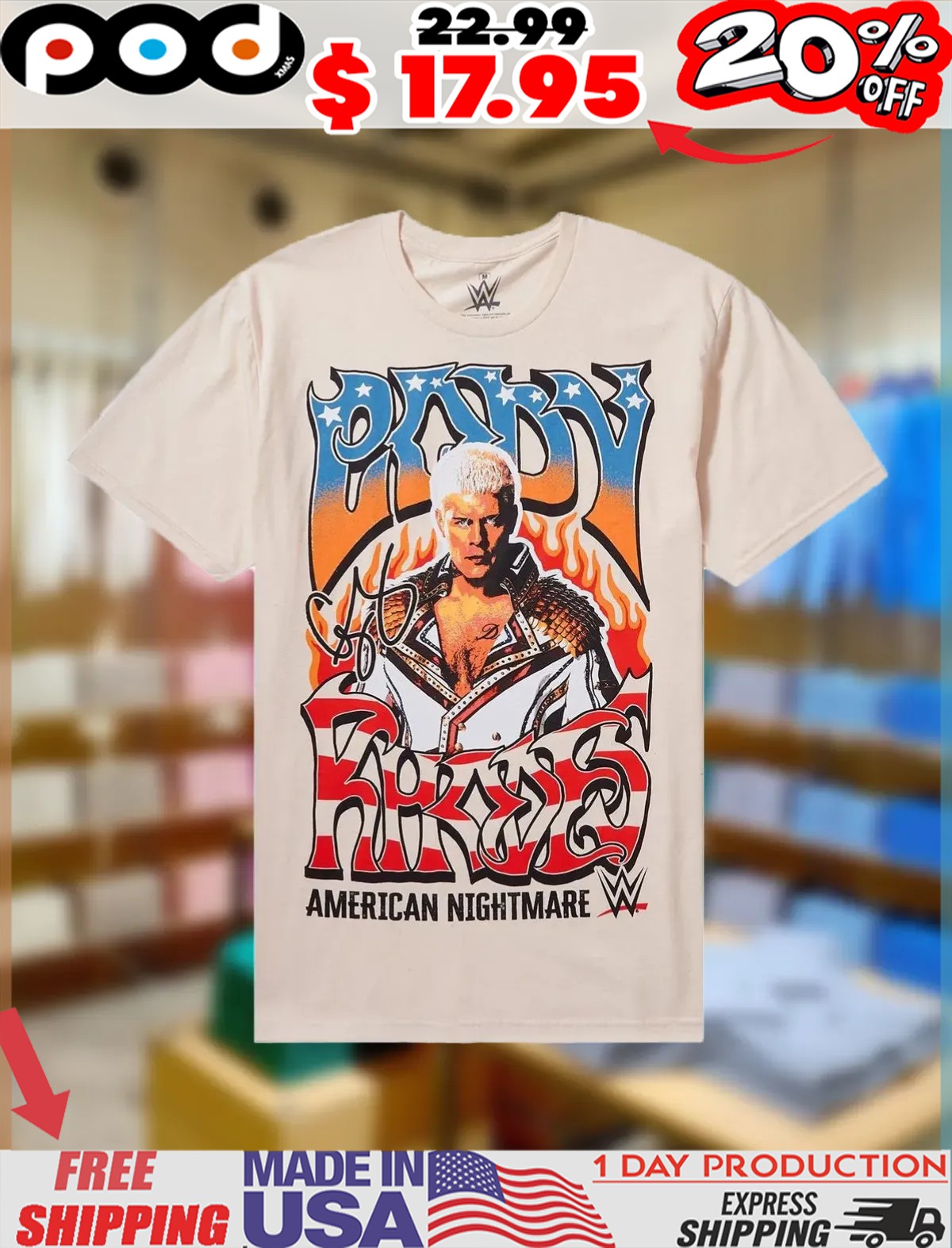 WWE Cody Rhodes American Nightmare Signature Shirt