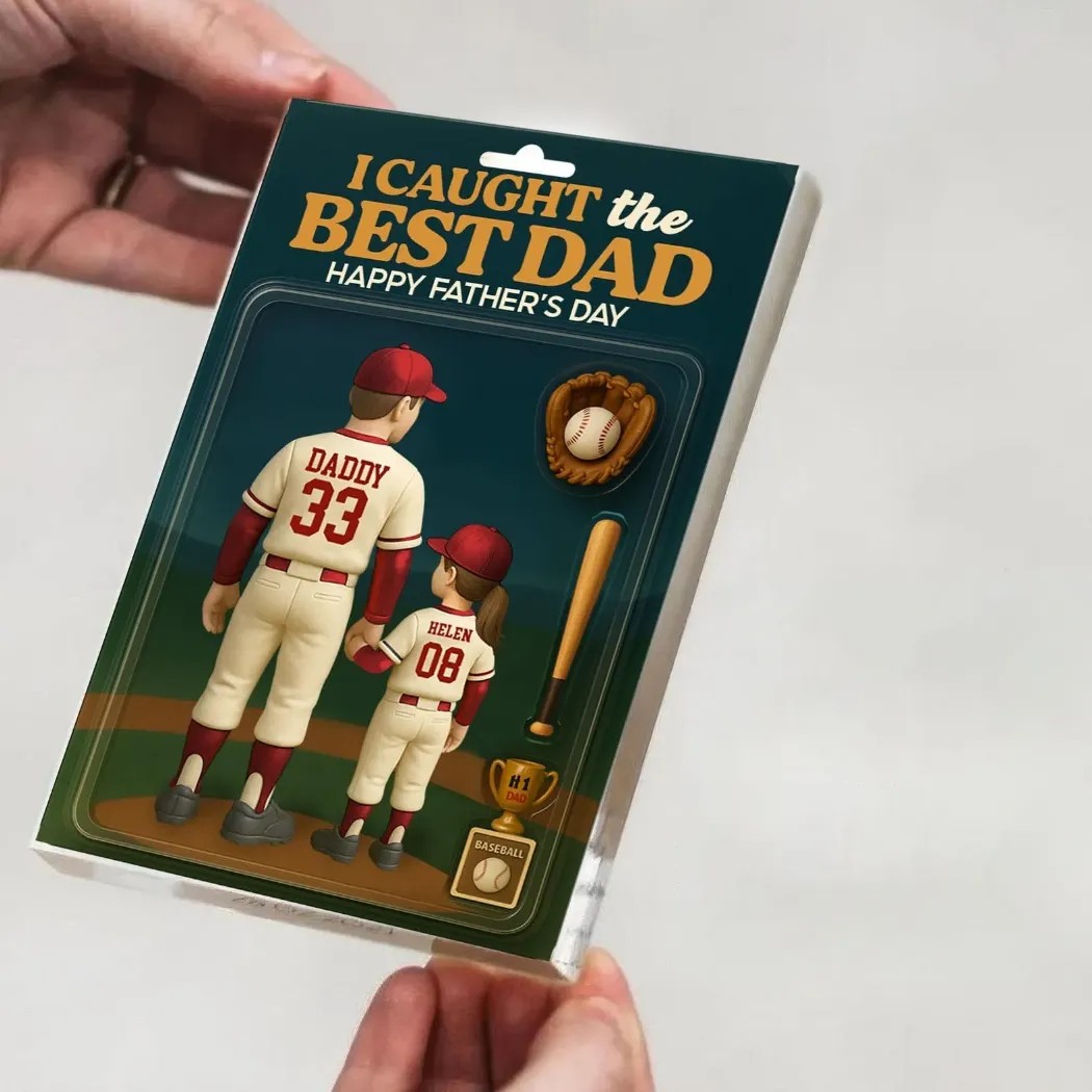We Caught the Best Dad Fathers Happy Day Gift Baseball Personalized Acrylic Block Plaque