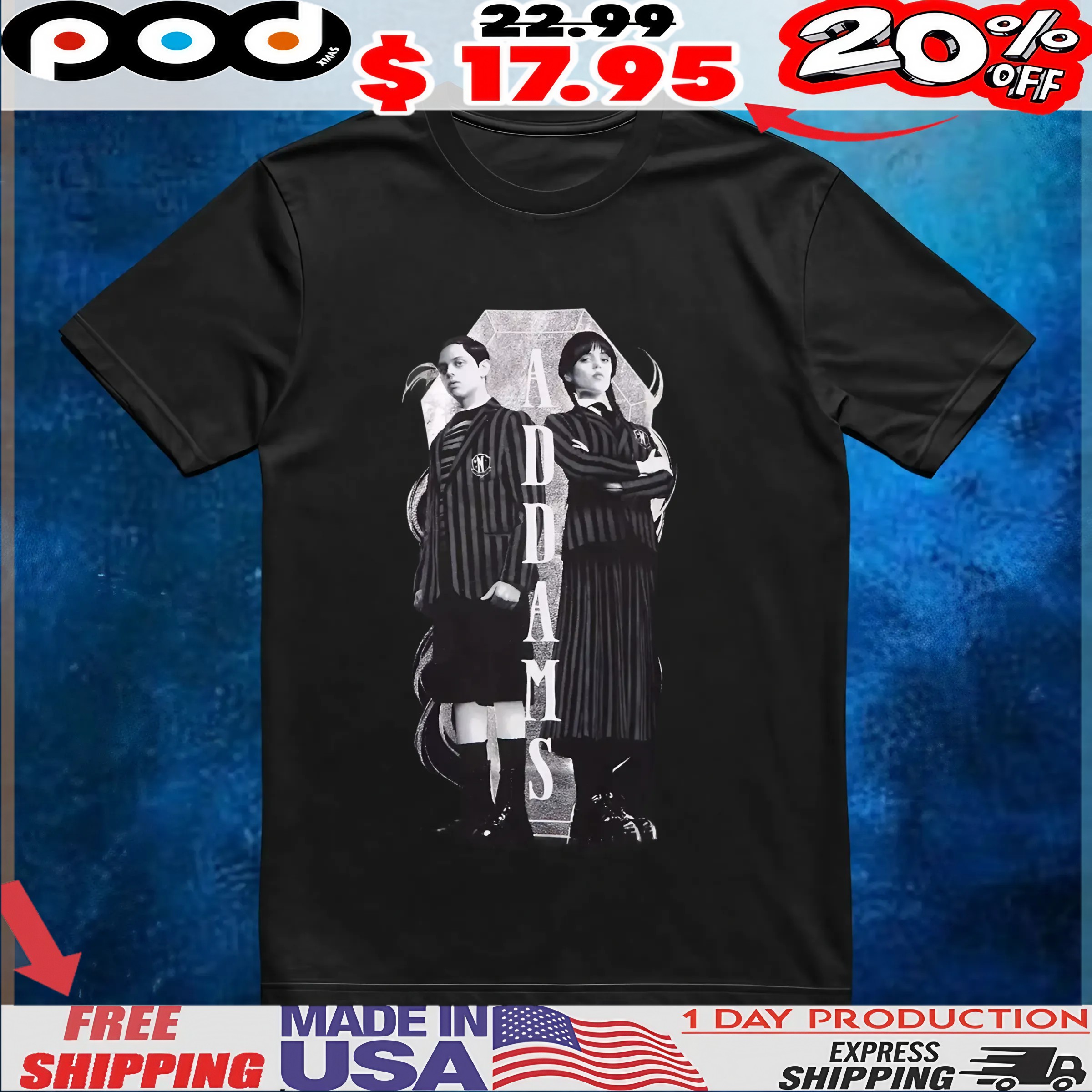 Wednesday Addams Family Duo T Shirt