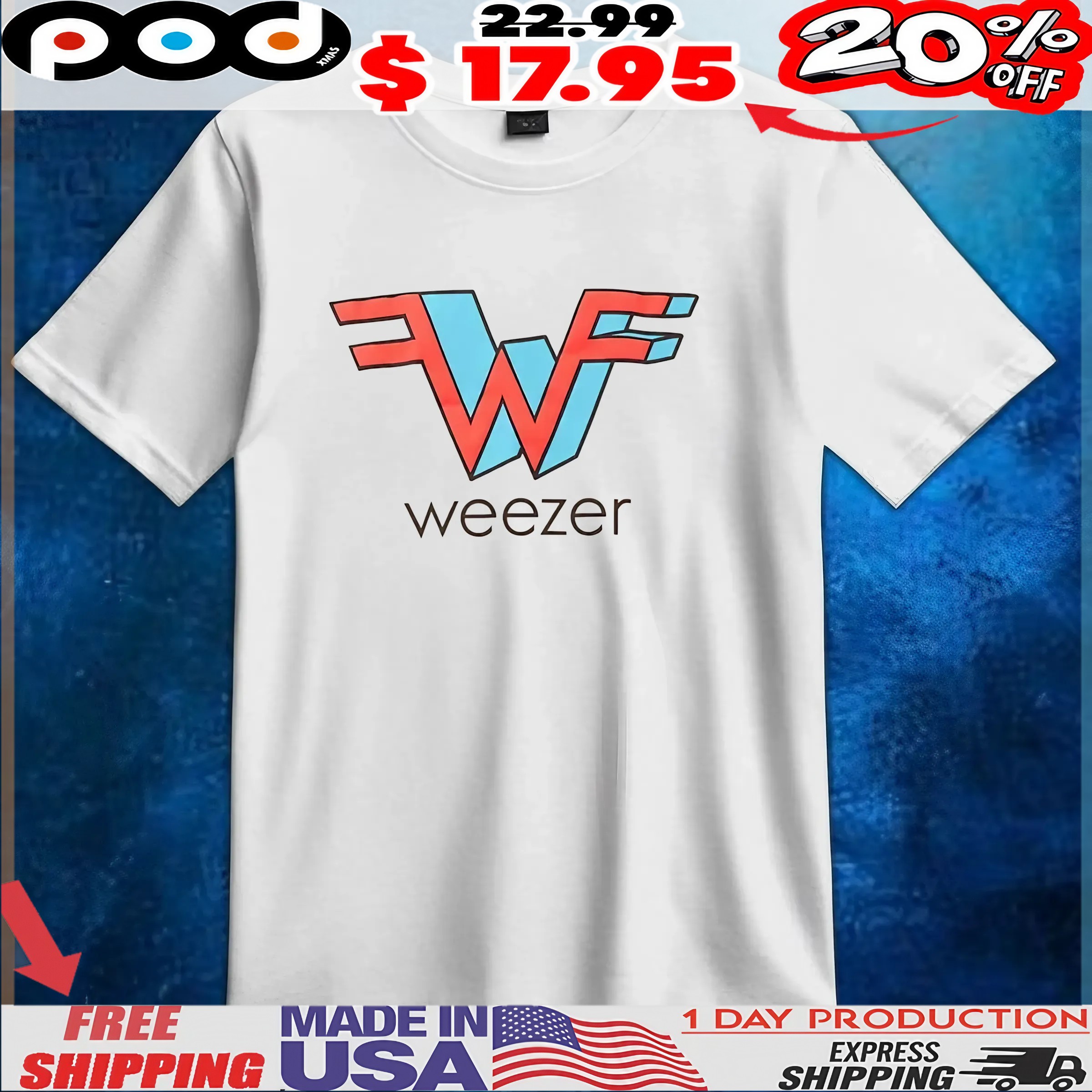 Weezer W Logo T Shirt 1 Weezer W Logo T Shirt