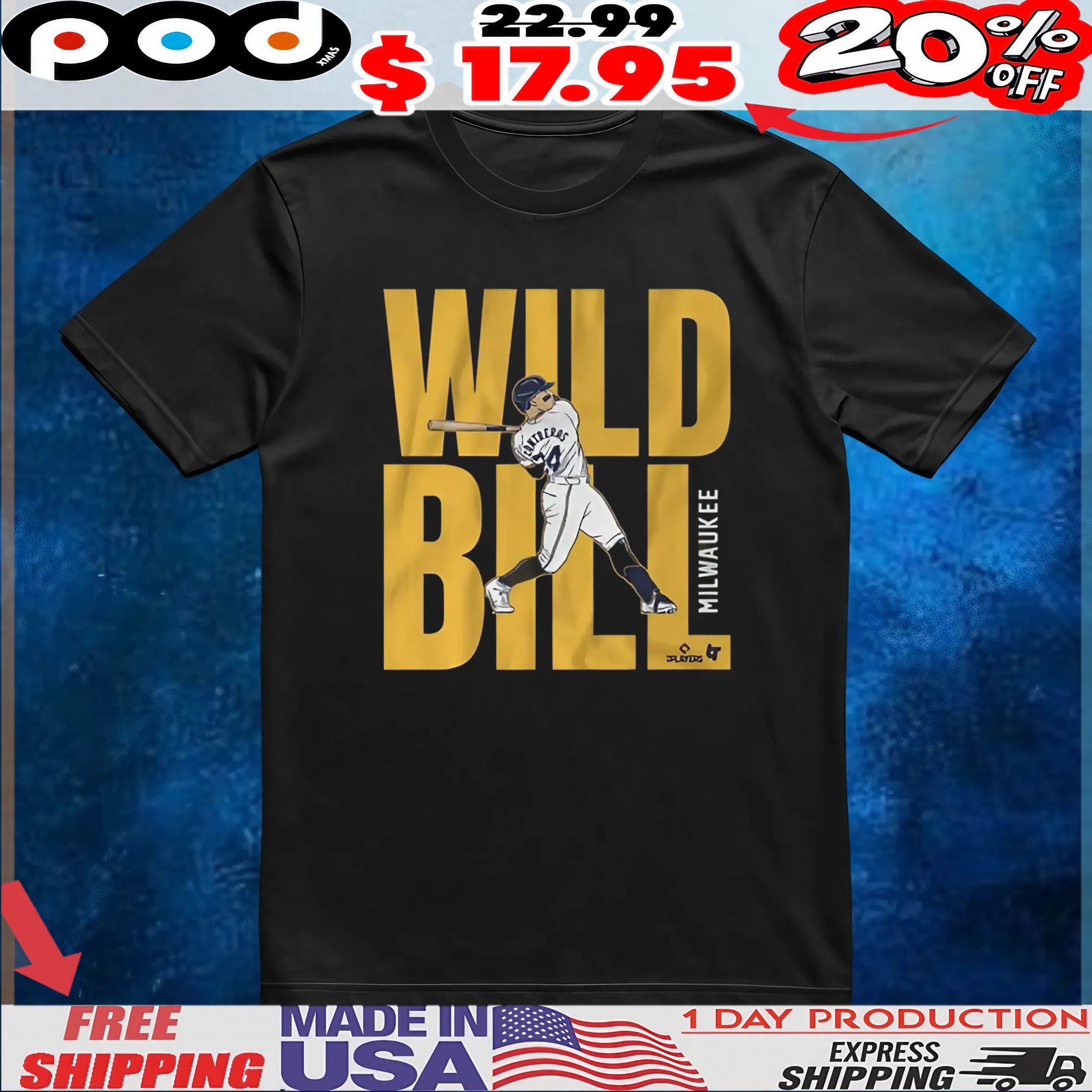 William Contreras Wild Bill T Shirt 6 William Contreras Wild Bill T Shirt