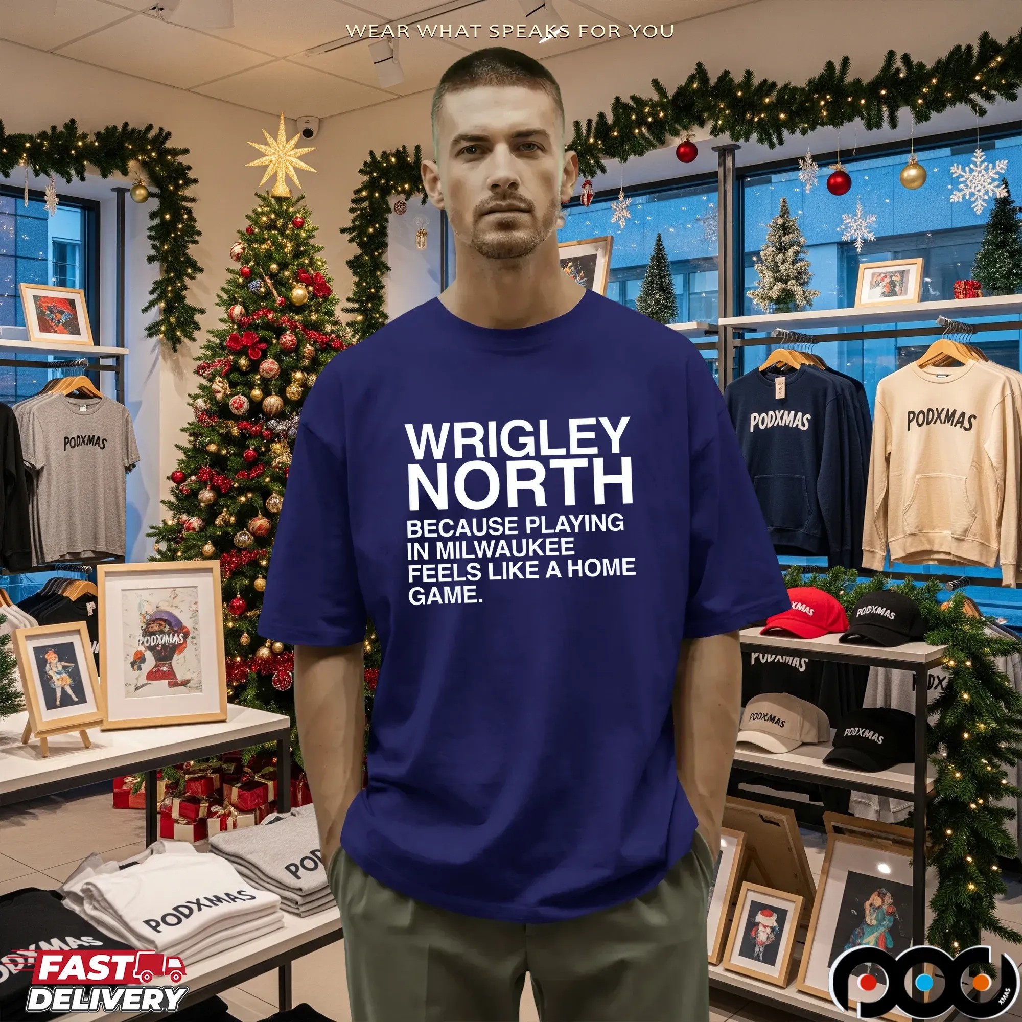 Wrigley North Because Playing In Milwaukee Feels Like A Home Game Quote T Shirt