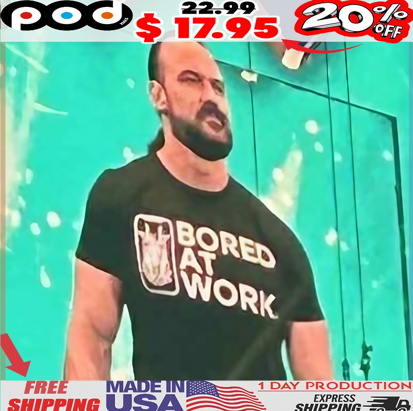 Wwe Bored At Work T Shirt