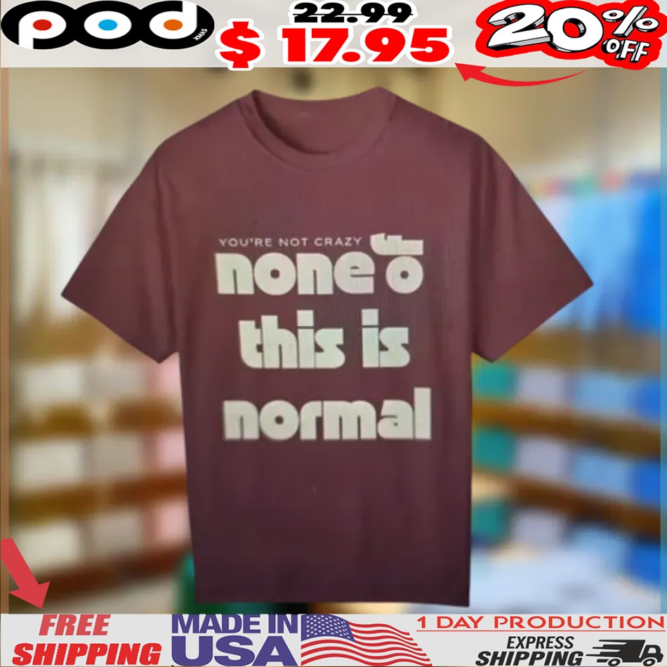 YOU'RE NOT CRAZY none of this is normal shirt