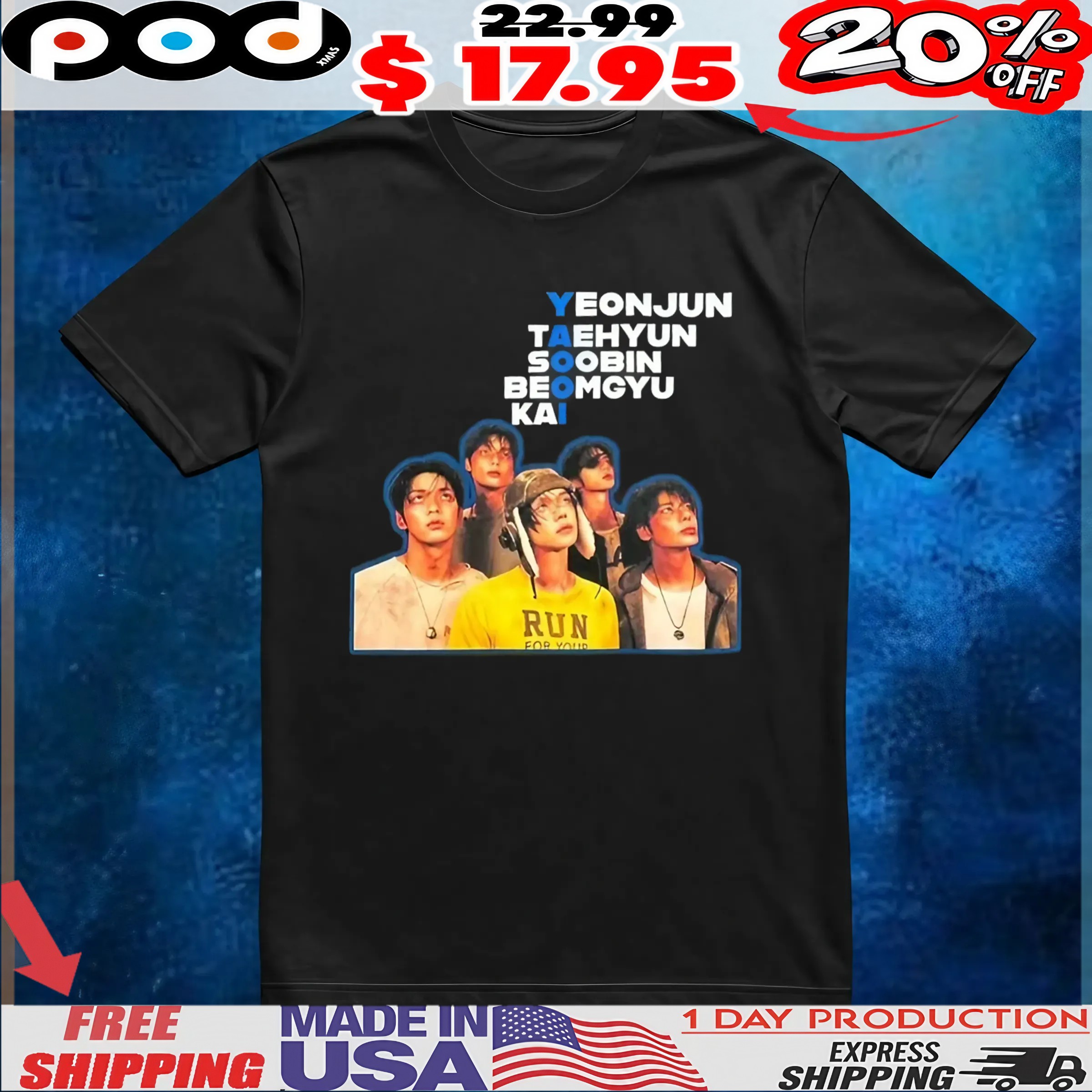 Yeonjun Taehyun Soobin Beomgyu Kai T Shirt 6 Yeonjun Taehyun Soobin Beomgyu Κai T Shirt