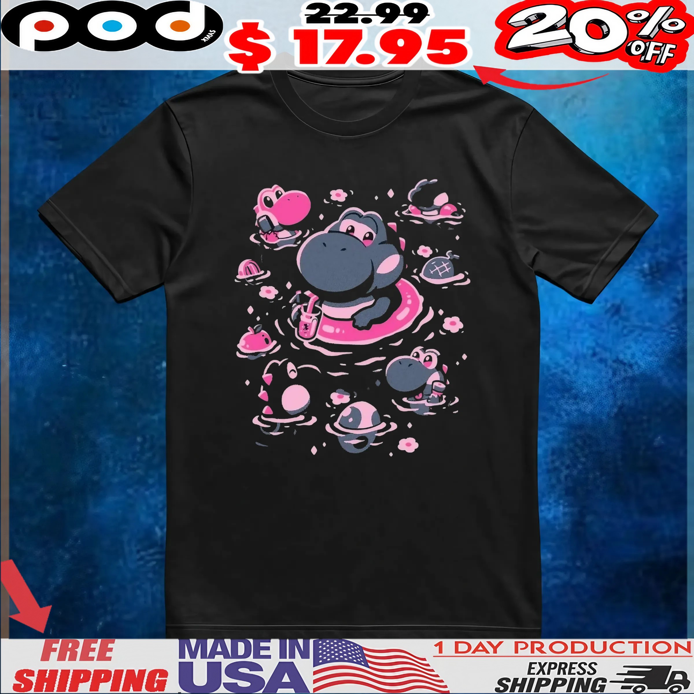 Yoshi Pool Hangout Cute T Shirt