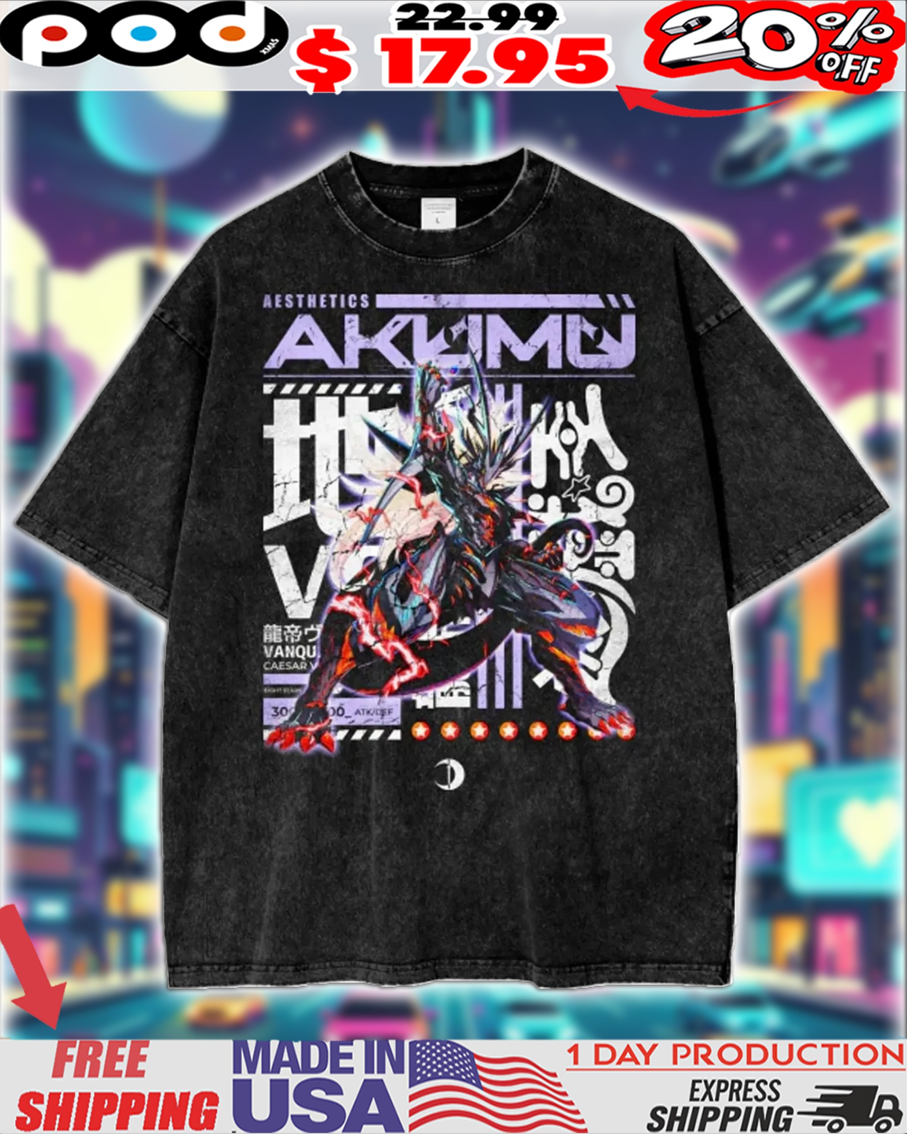 Yu-Gi-Oh! 'Vanquish Soul Caesar Valius' Dragon Emperor Anime Shirt 1 Yu-Gi-Oh! 'Vanquish Soul Caesar Valius' Dragon Emperor Anime Shirt