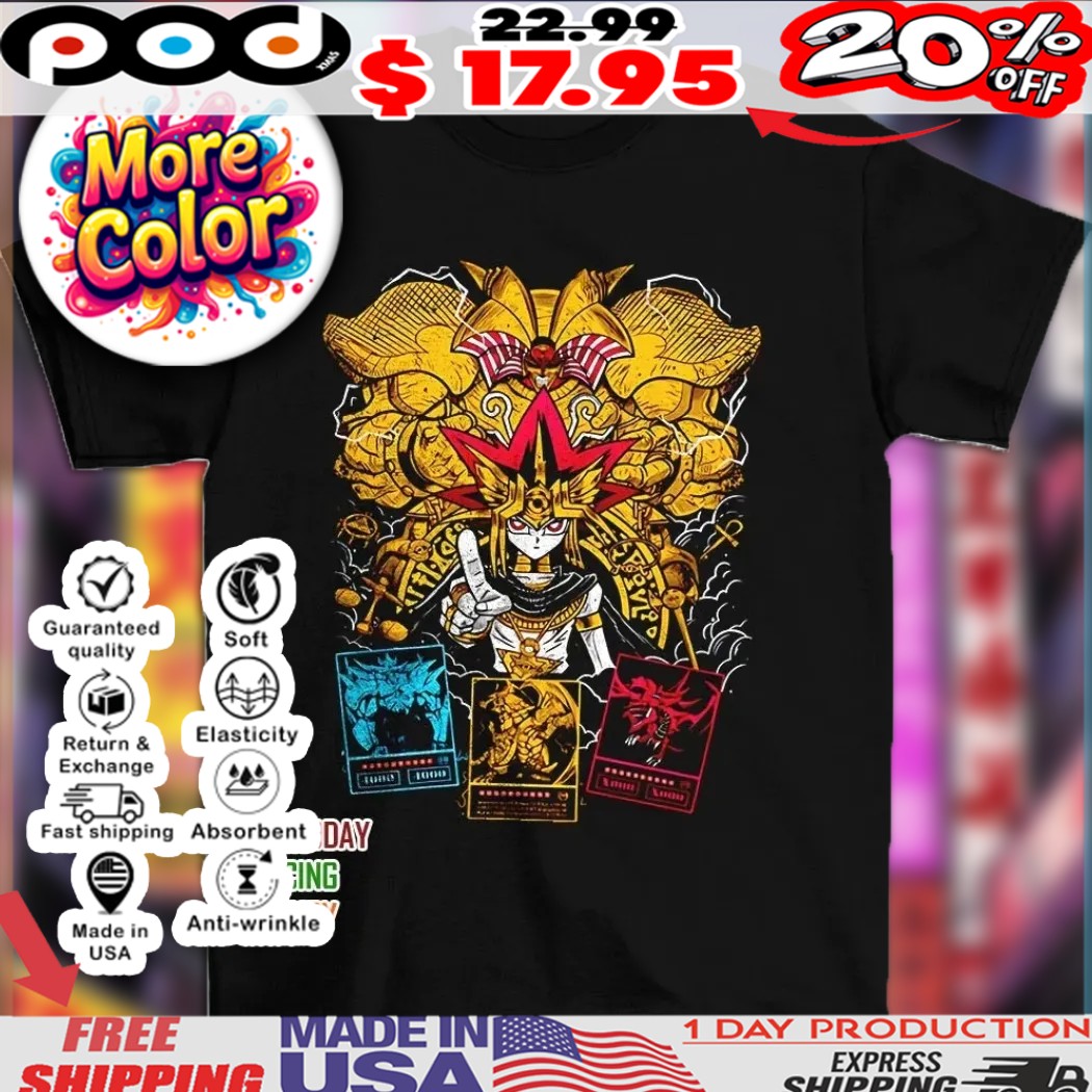 Yu-Gi-Oh the Egyptian God Cards Obelisk the Tormentor The Winged Dragon of Ra and Slifer the Sky Dragon The Gods shirt