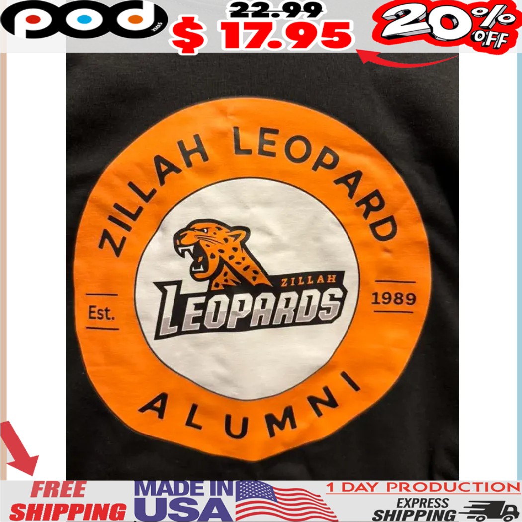 Zillah Leopard Alumni Est 1989 LOGO Shirt 1 Zillah Leopard Alumni Est 1989 LOGO Shirt