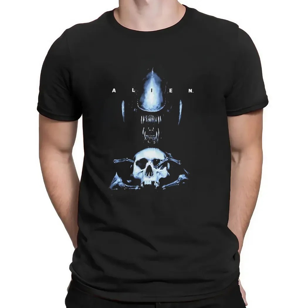 Alien Xenomorph and Skull T Shirt