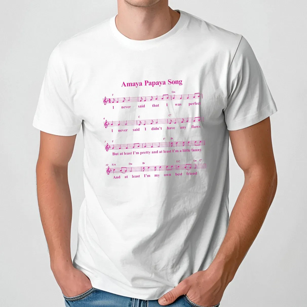 Amaya Papaya Song Sheet Music T Shirt
