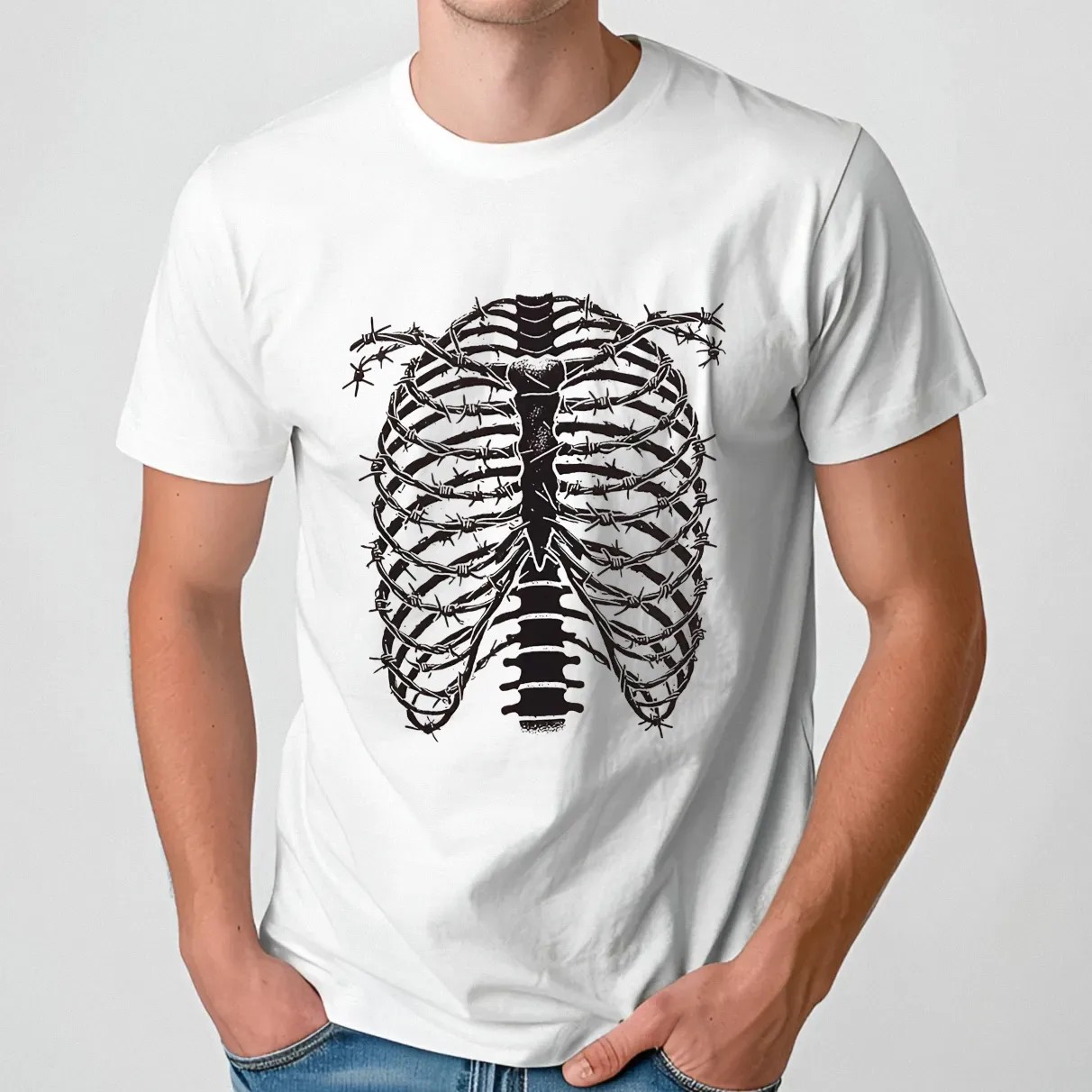 Barbed Wire Rib Cage T Shirt