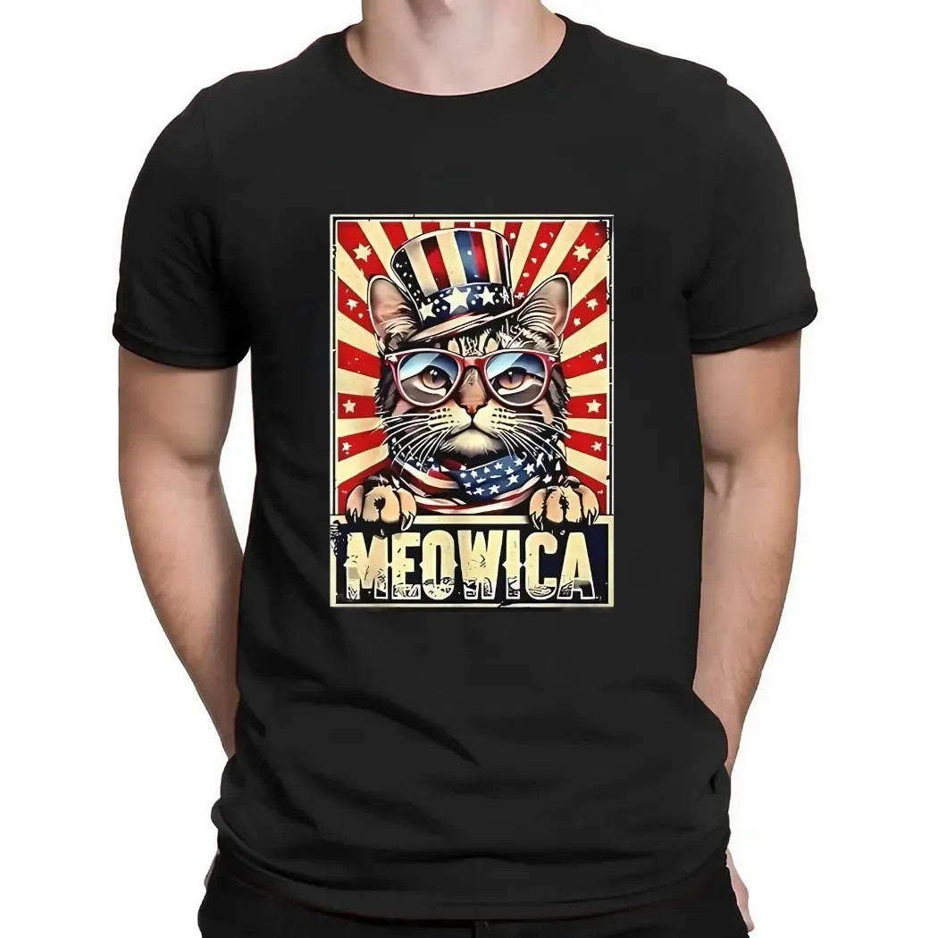 Cat Meowica 4th of july t shirt