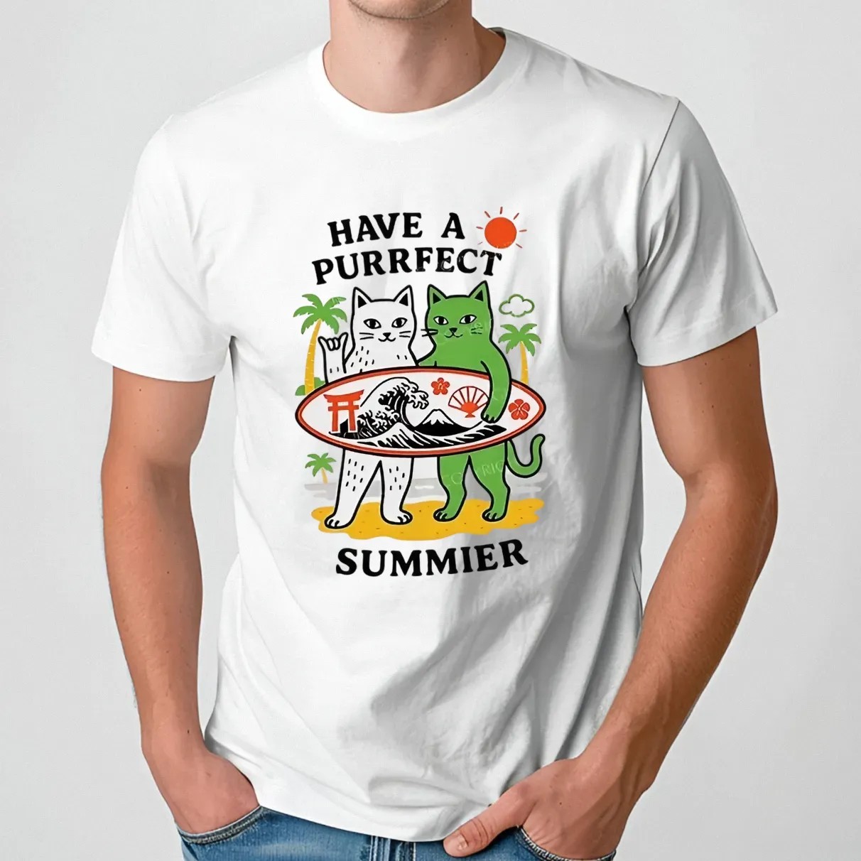 Cat have a purrfect summier t shirt