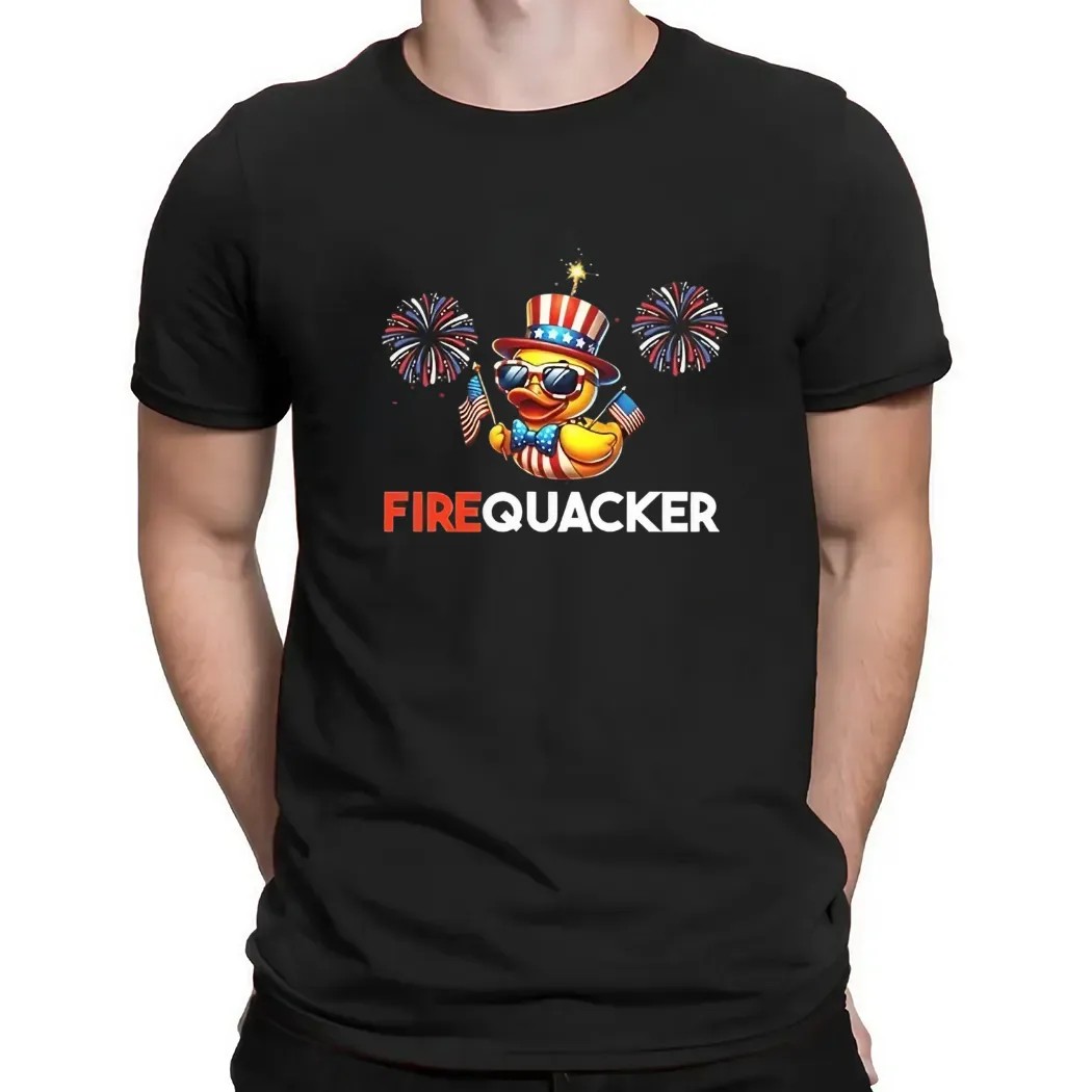 Cute duck firequacker patriotic 4th of july t shirt