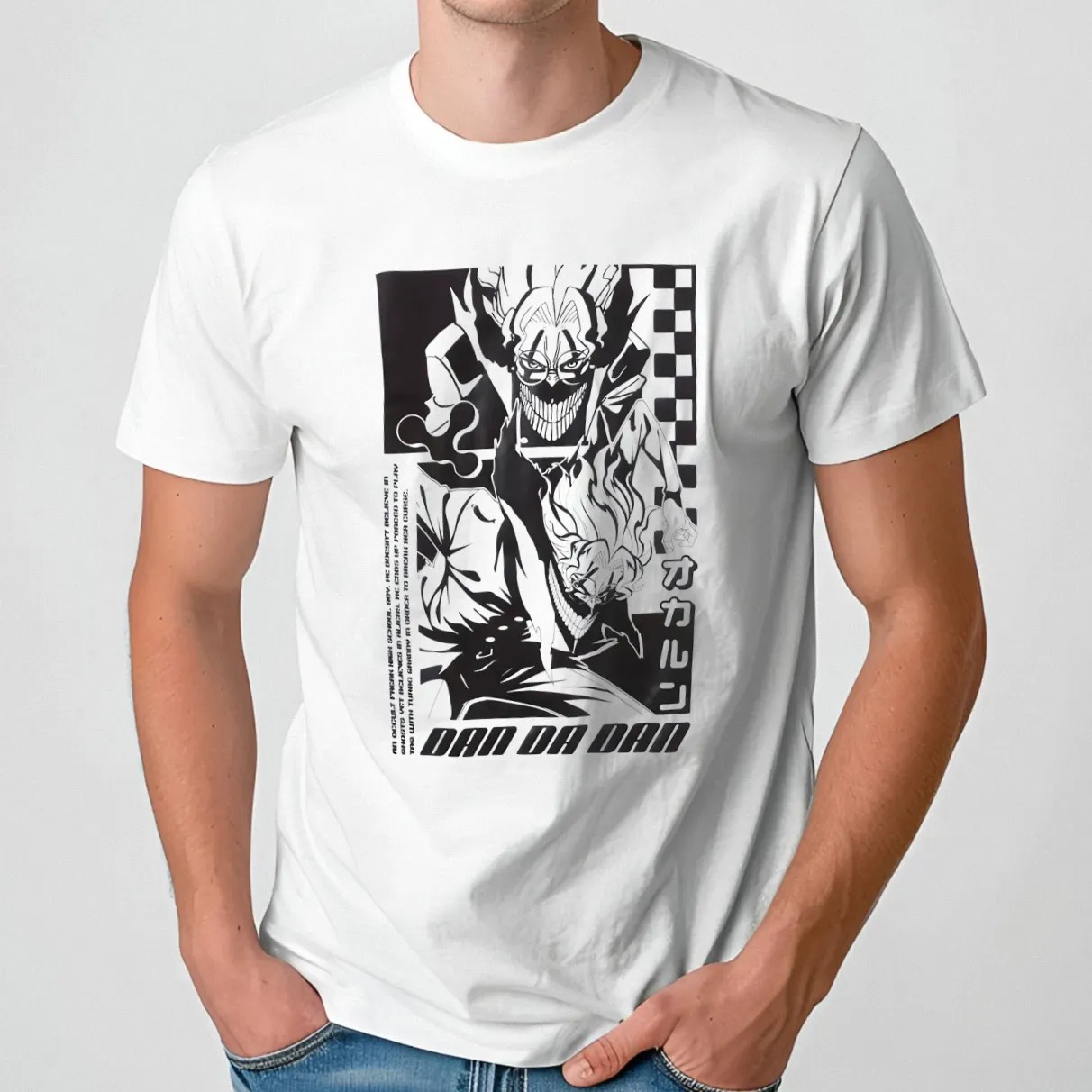 Dandadan Okarun Black and White Jumbo Comic T Shirt