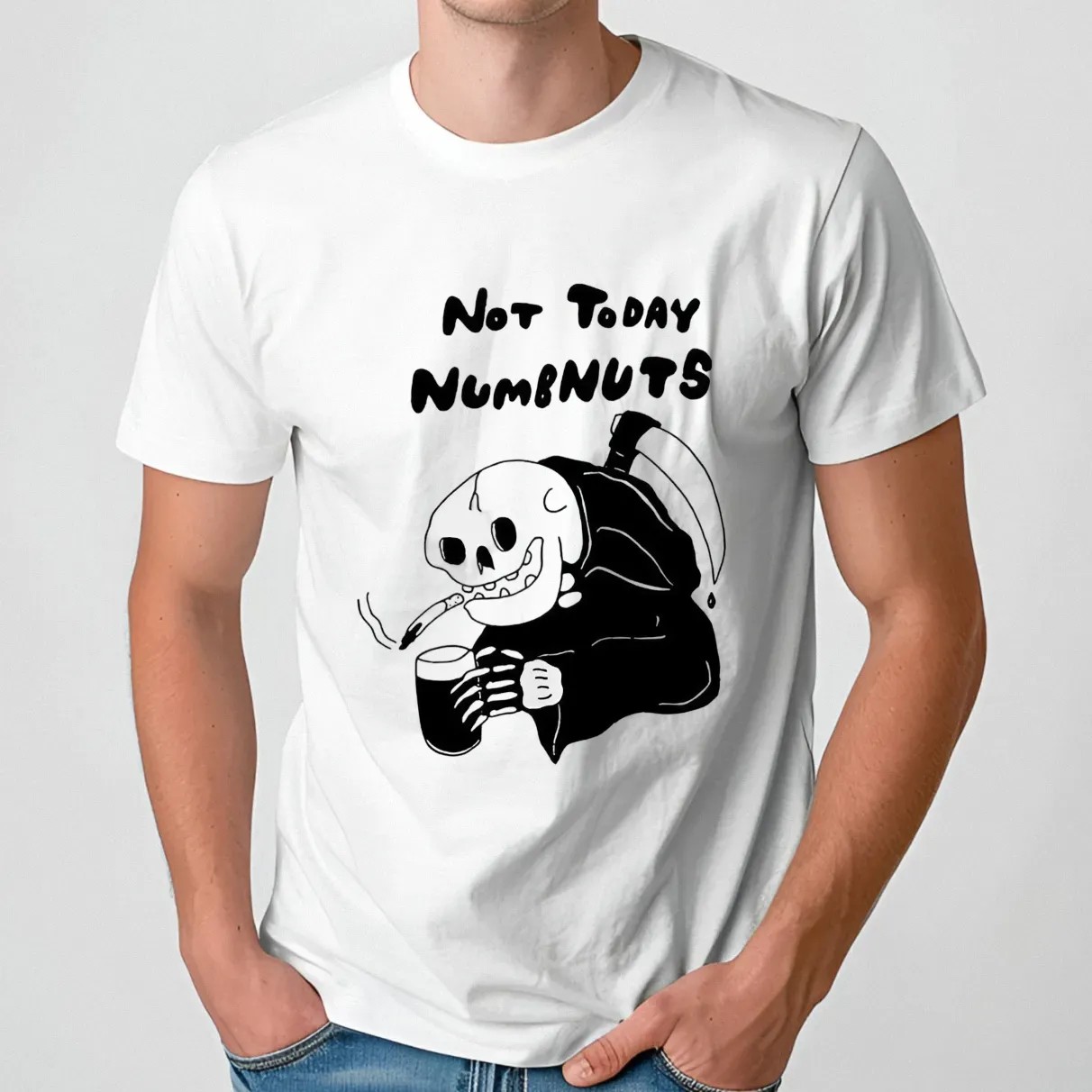 Grim Reaper smoke no today numbnuts t shirt