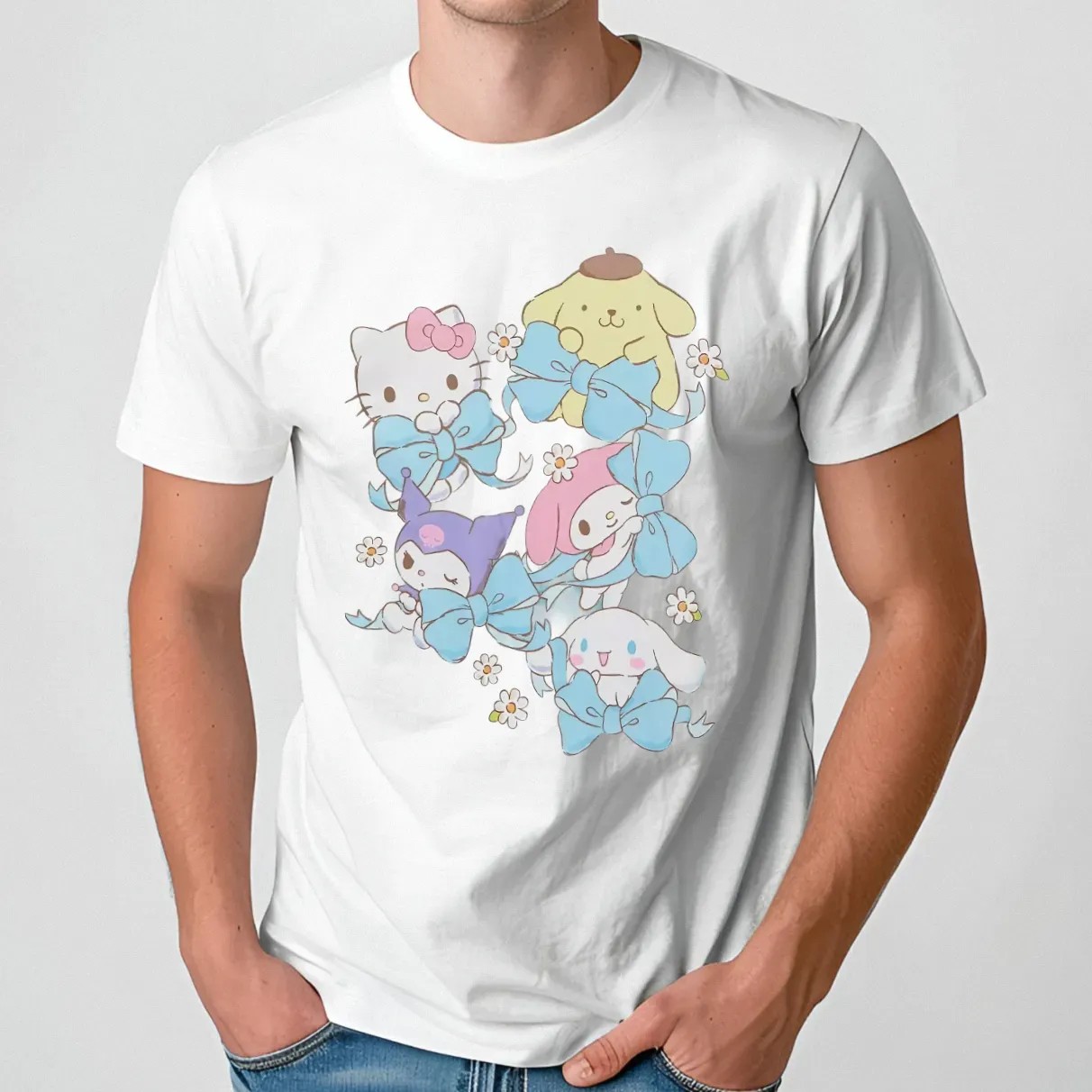 Hello Kitty And Friends Ribbon Cute T Shirt