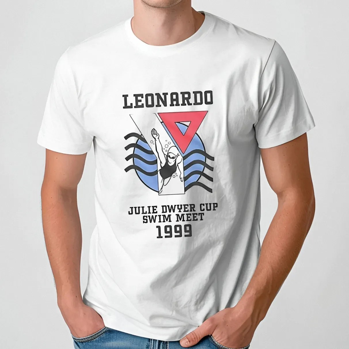 Leonardo julie dwyer cup swim meet 1999 t shirt