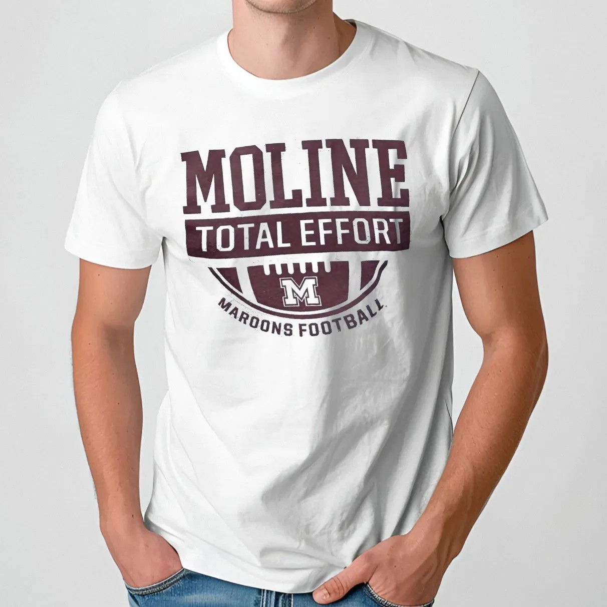 Moline Total Effort Maroons Football T Shirt