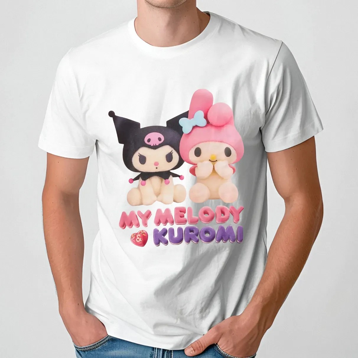 My Melody and Kuromi Duo Pastel Pink T Shirt