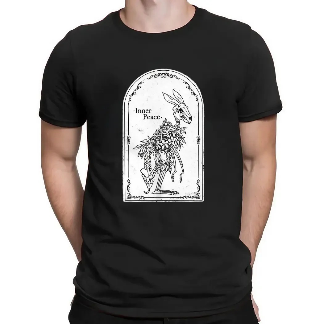Skeleton bunny Inner Peace t shirt