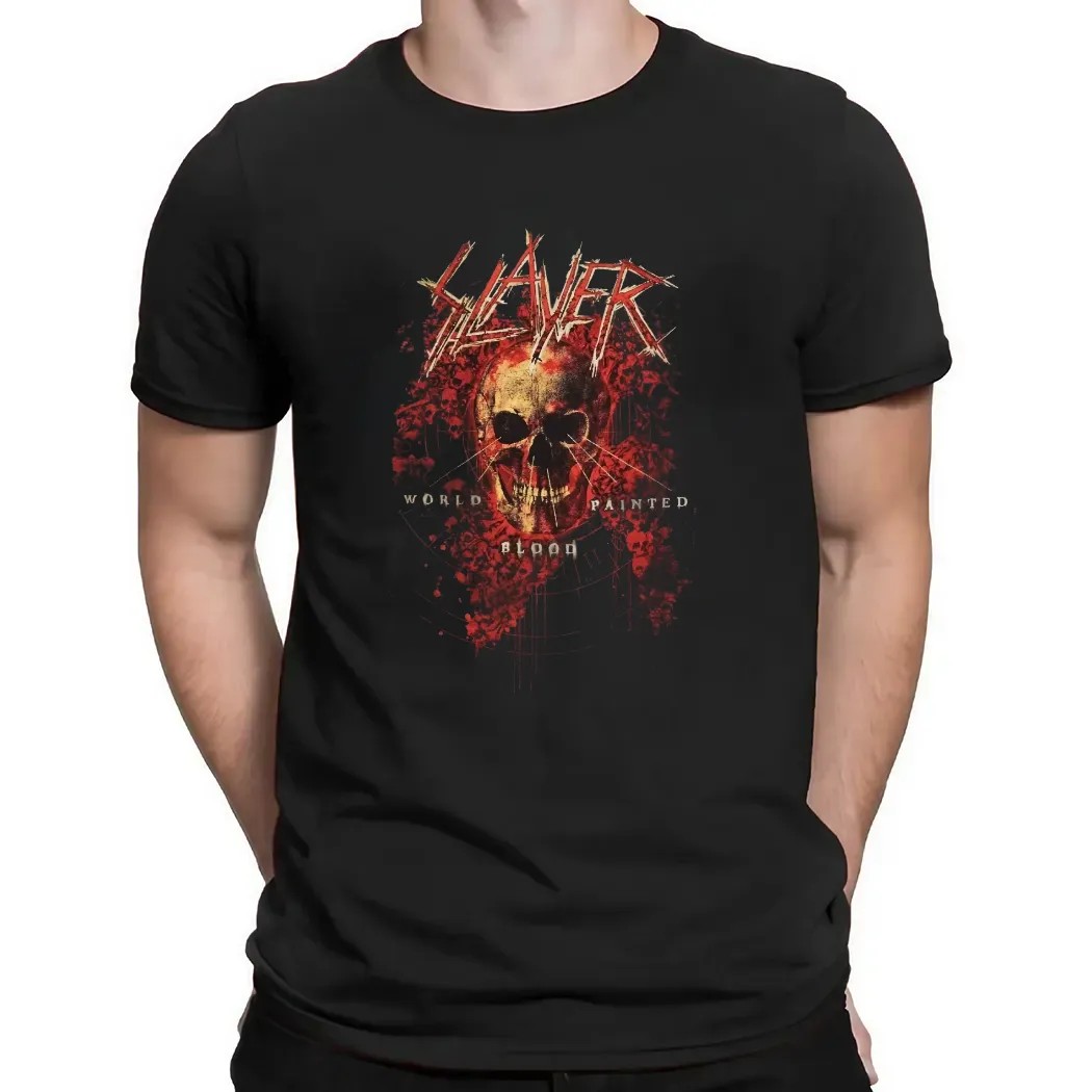 Slayer World Painted Blood Skulls T Shirt