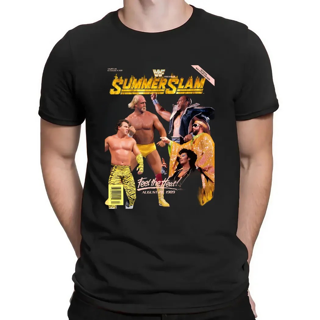 WWF SummerSlam '89 Feet The Heat Collage T Shirt