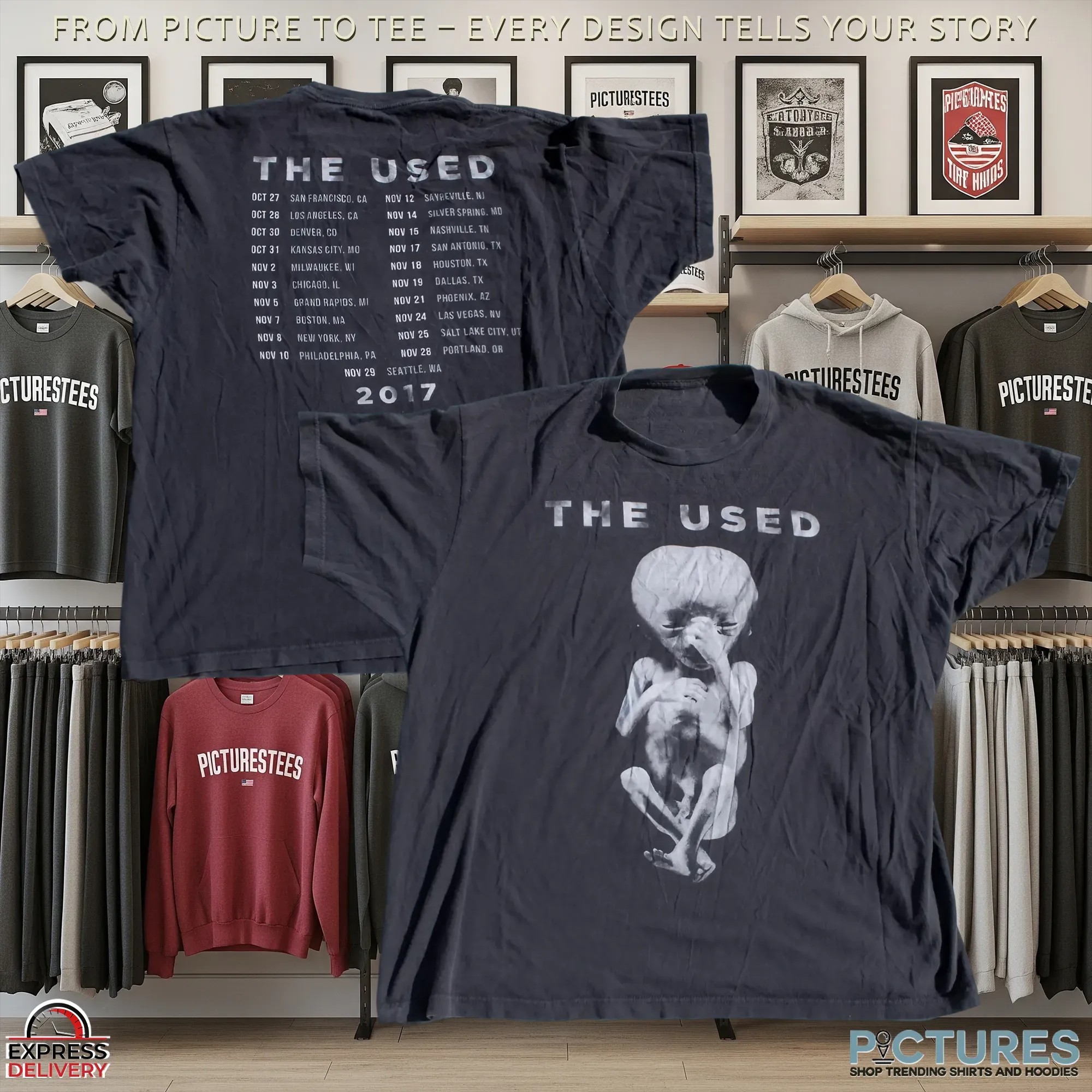 2017 The Used Band Tour Seattle WA T Shirt
