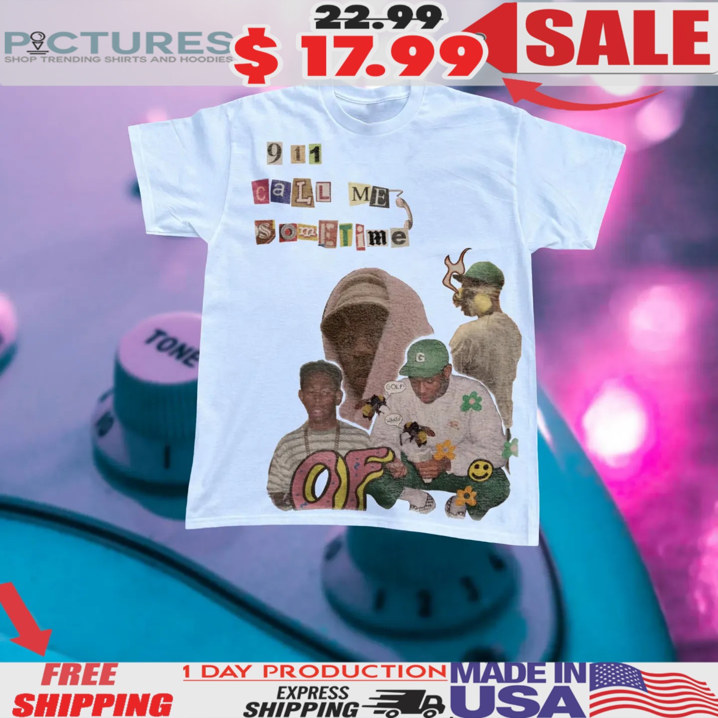 911 Call Me Sometime Ransom Note Letters Shirt