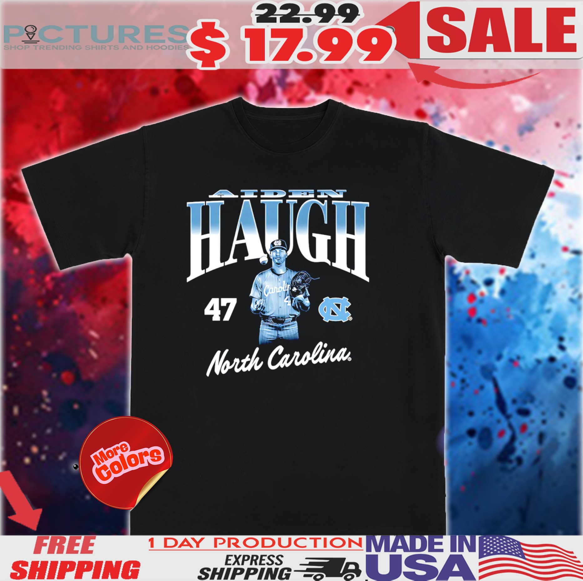 Aiden Haugh North Carolina Tar Heels Graphic Shirt